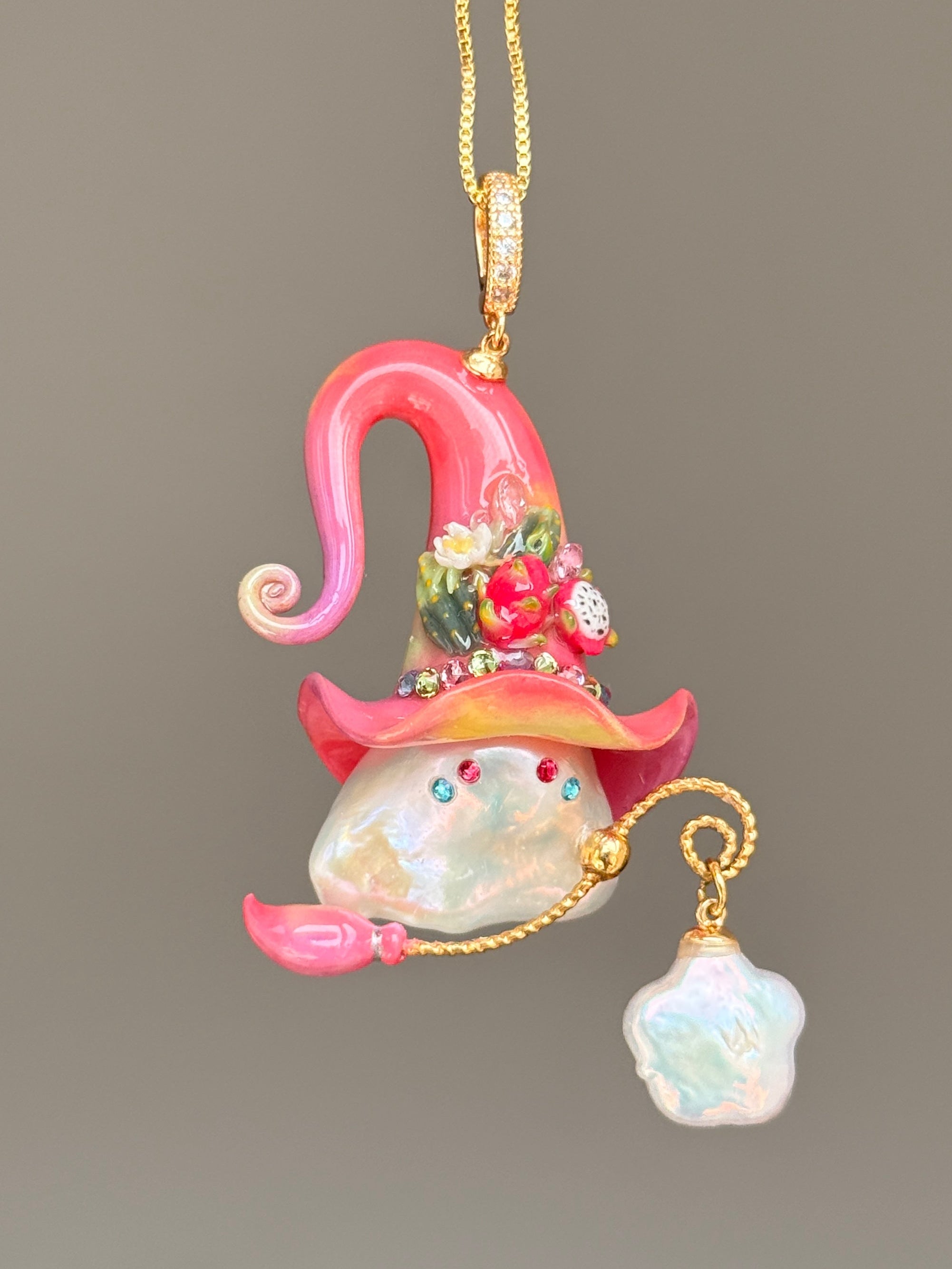 Dragon Fruit Witch Baroque Pearl Necklace SKUE465