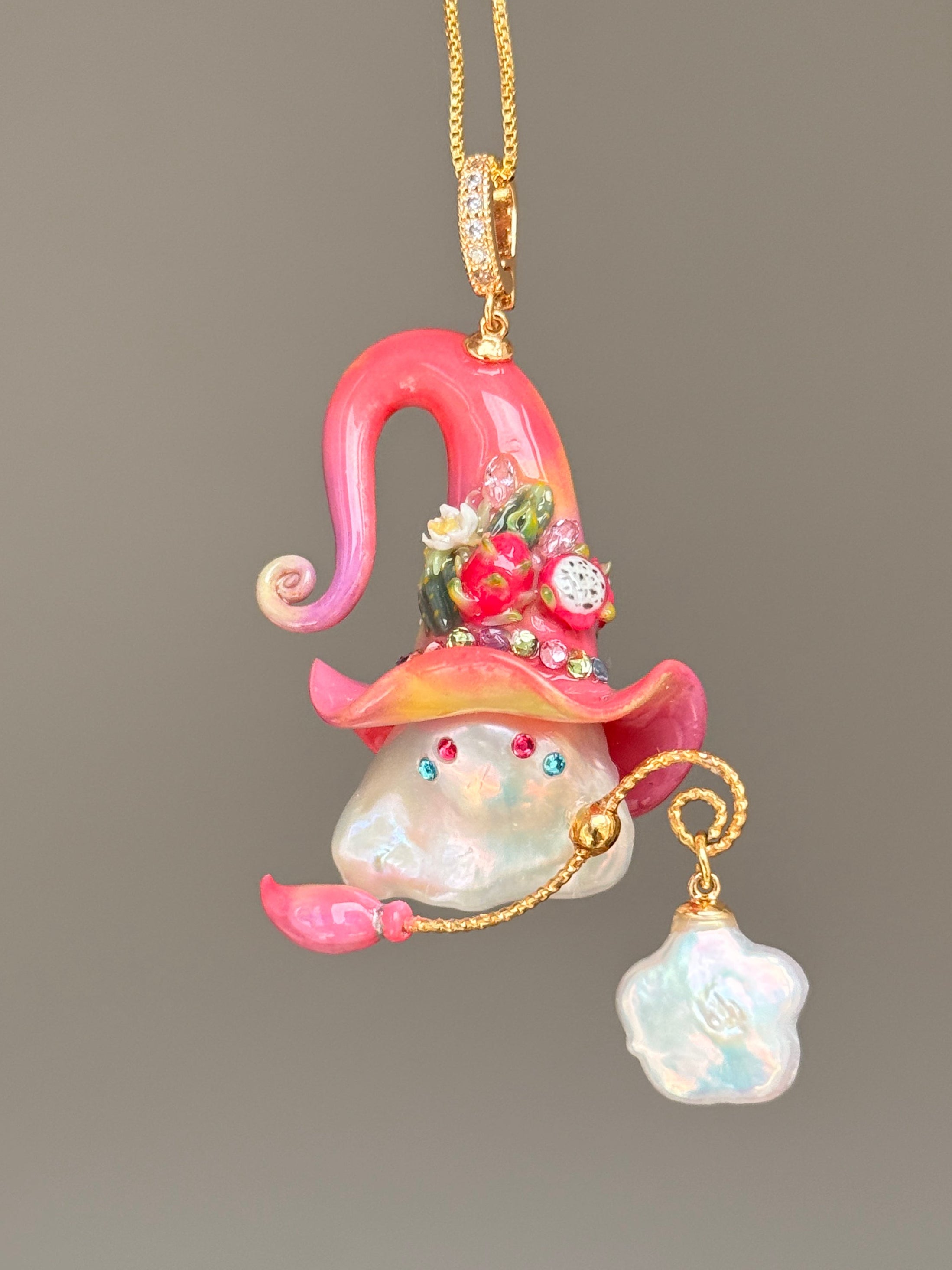 Dragon Fruit Witch Baroque Pearl Necklace SKUE465