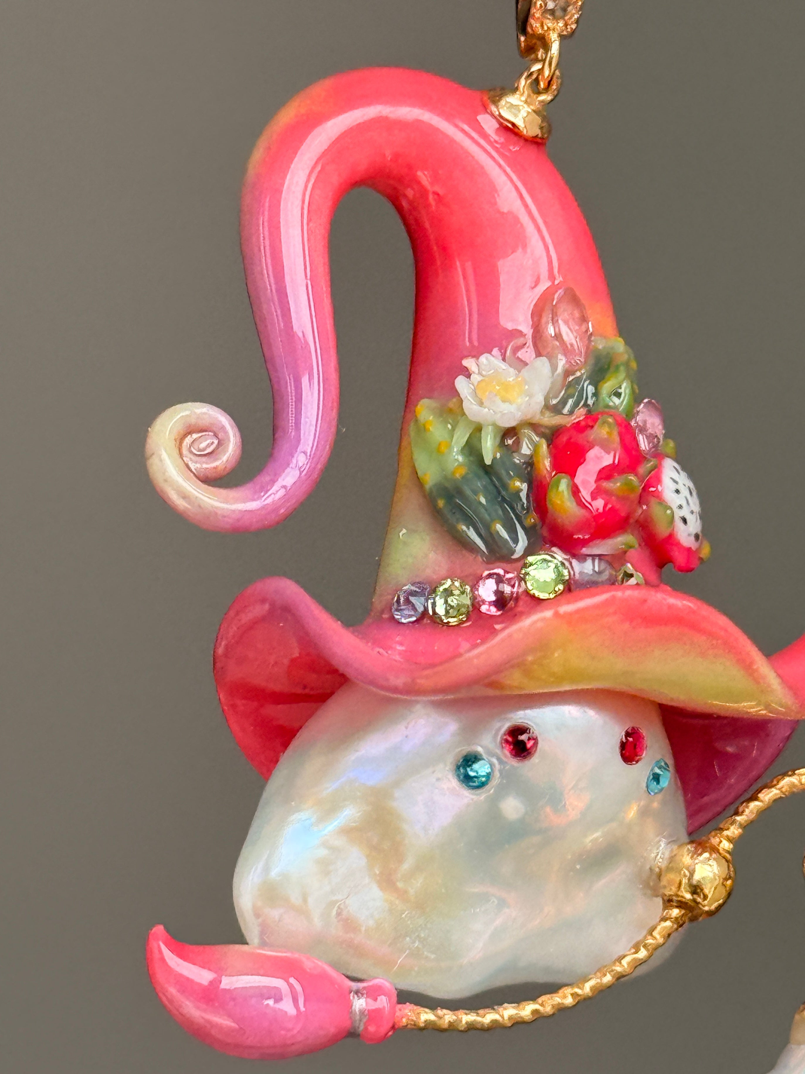 Dragon Fruit Witch Baroque Pearl Necklace SKUE465