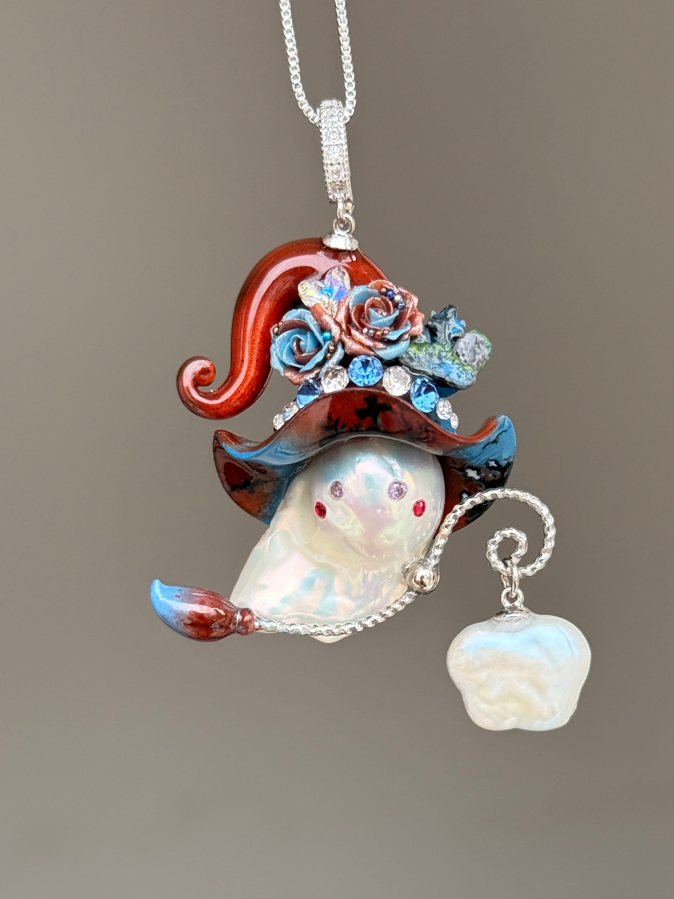 Moonlit Graveyard Witch Baroque Pearl Necklace SKUE461