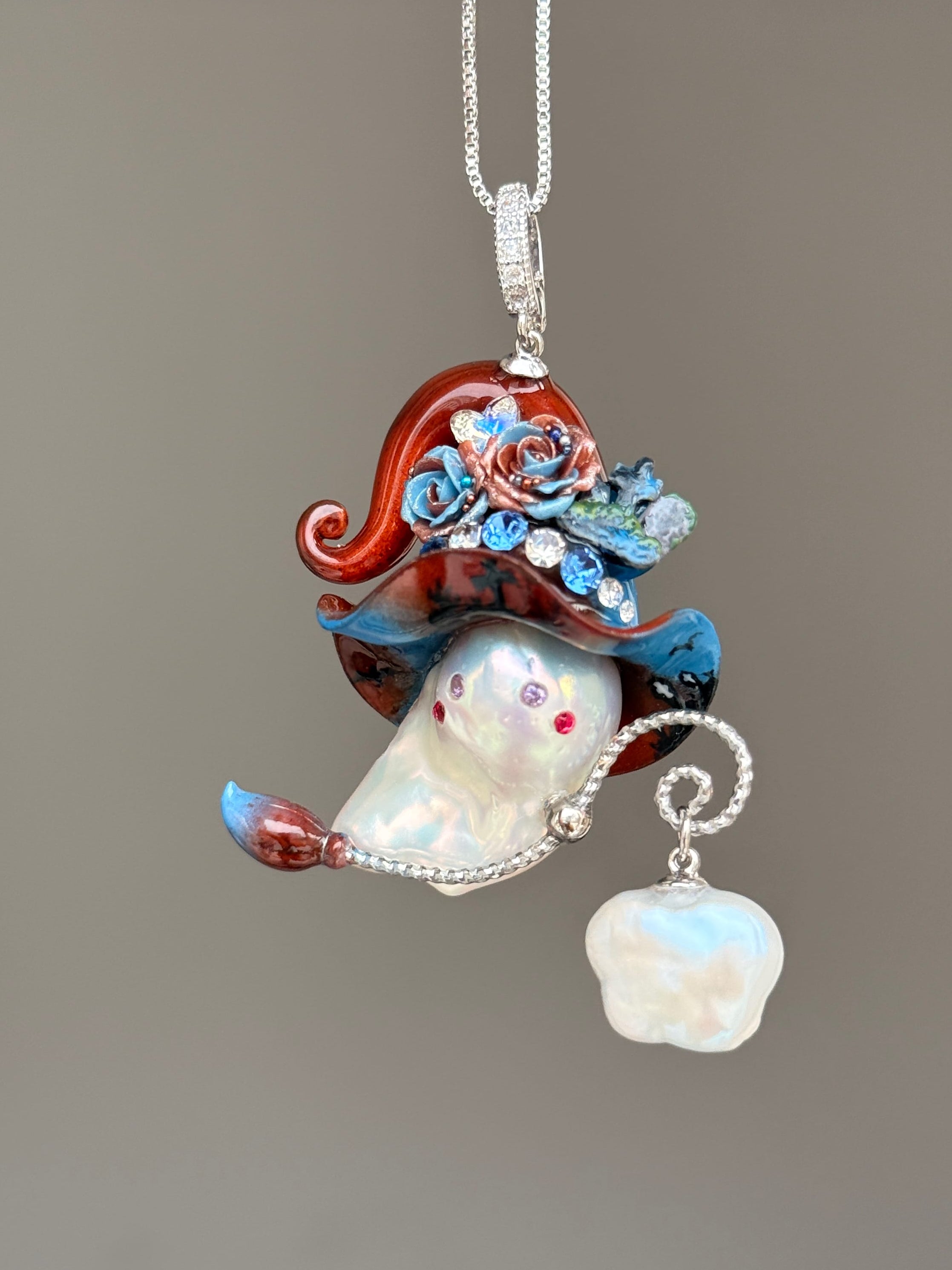 Moonlit Graveyard Witch Baroque Pearl Necklace SKUE461