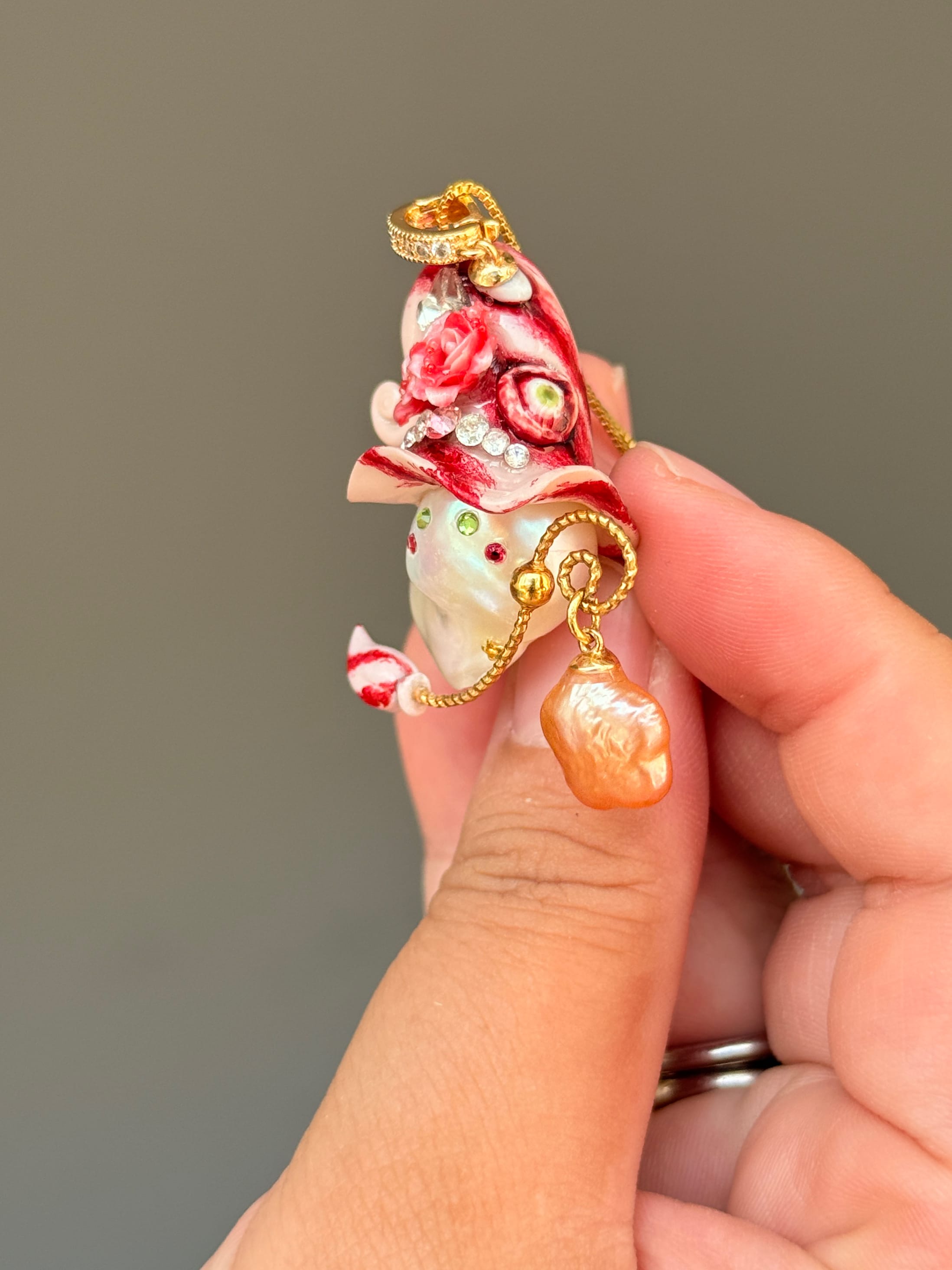 Bloodshot Eye Witch Baroque Pearl Necklace SKUE460