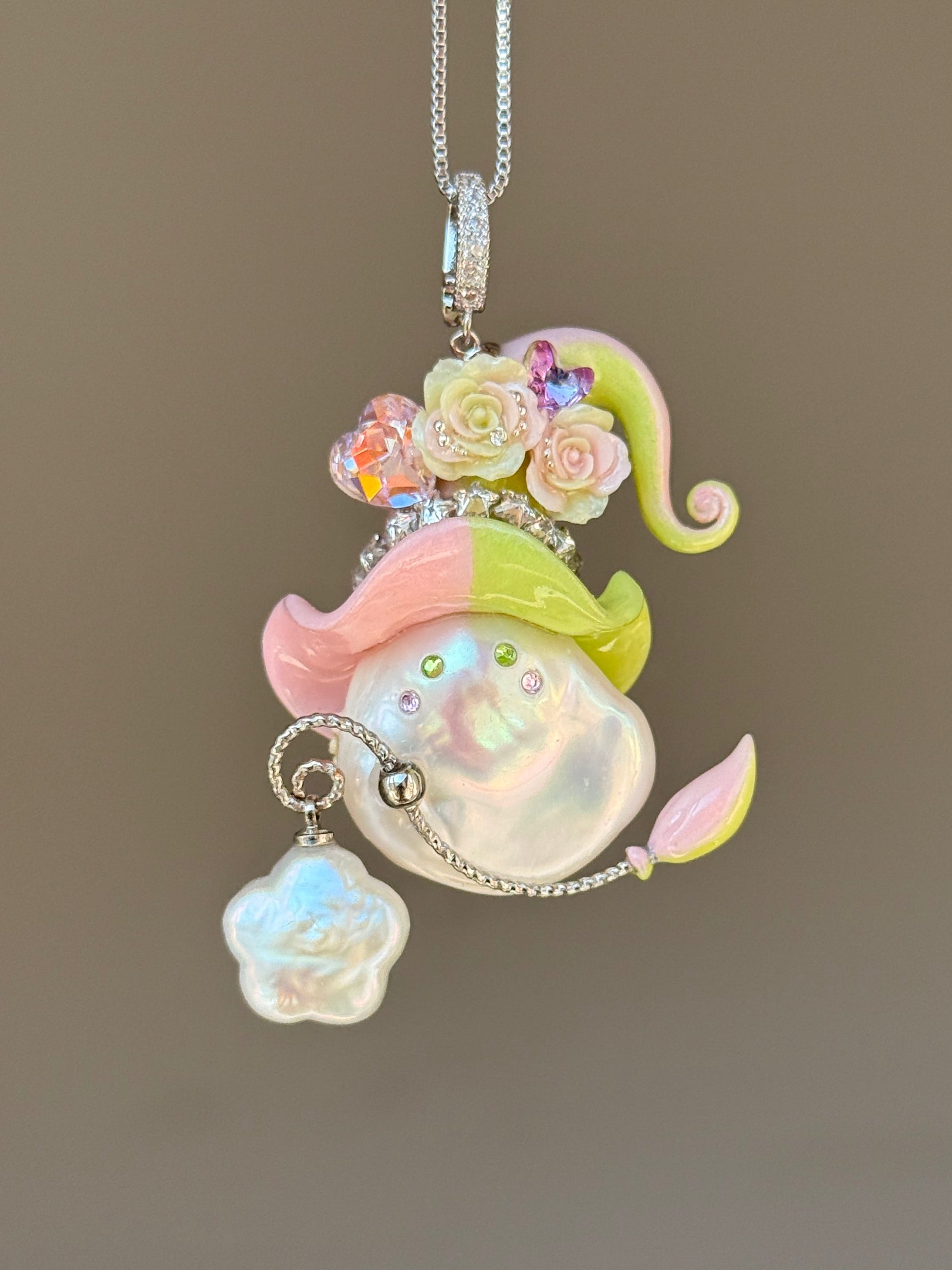 Lime Blush Colorblock Baroque Pearl Necklace SKUE452