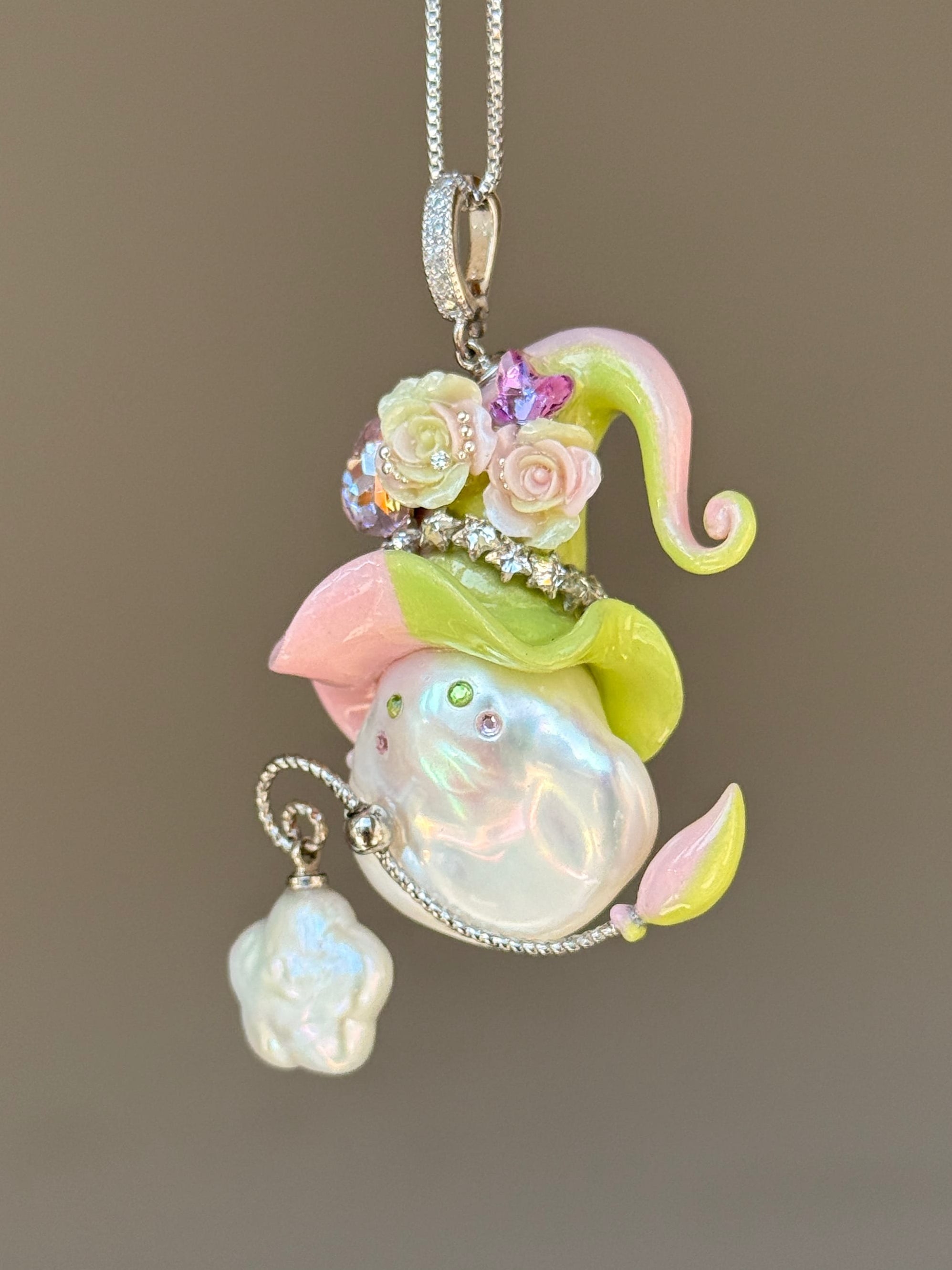 Lime Blush Colorblock Baroque Pearl Necklace SKUE452