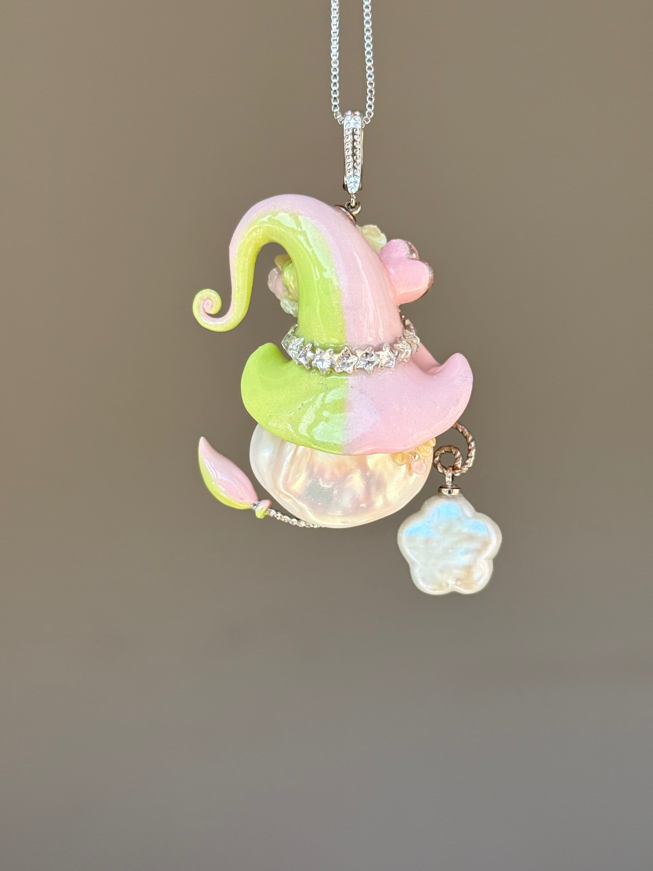 Lime Blush Colorblock Baroque Pearl Necklace SKUE452