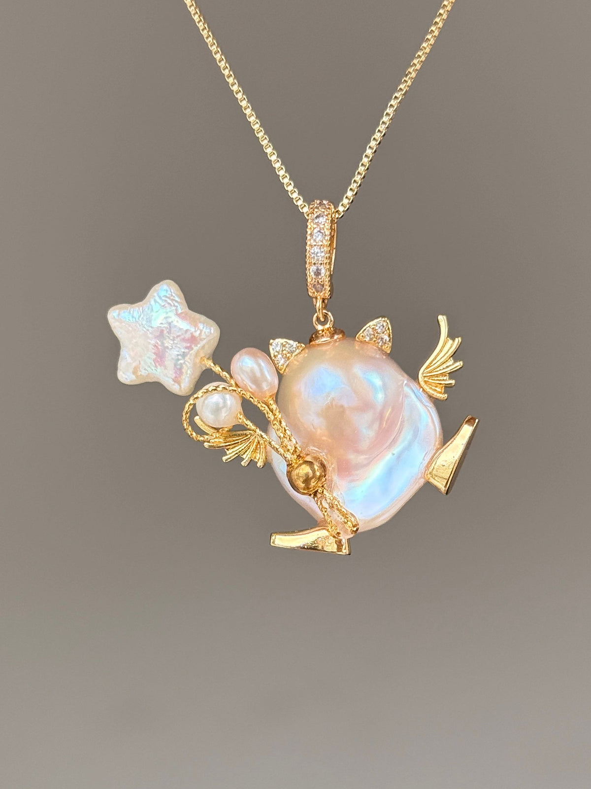 Star Balloon Walker Baroque Pearl Necklace SKUE56
