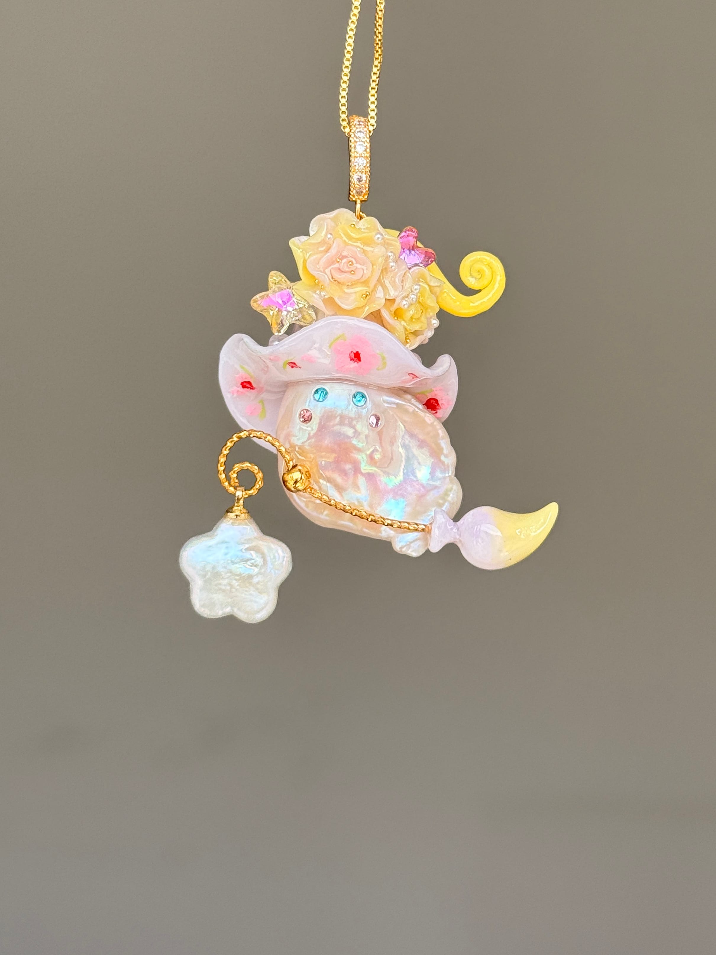 Little Pink Blossom Sprite Baroque Pearl Necklace SKUE360