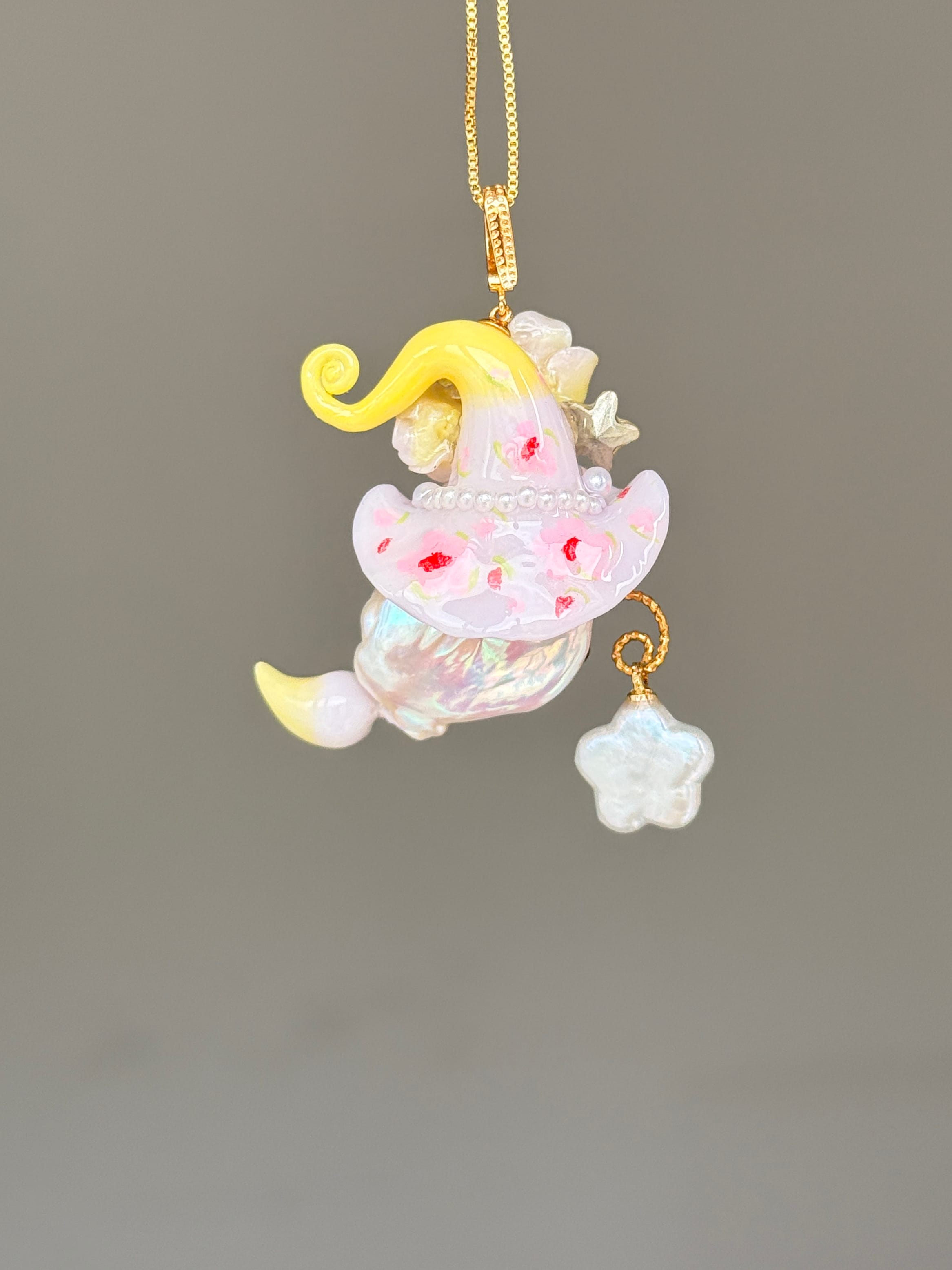Little Pink Blossom Sprite Baroque Pearl Necklace SKUE360