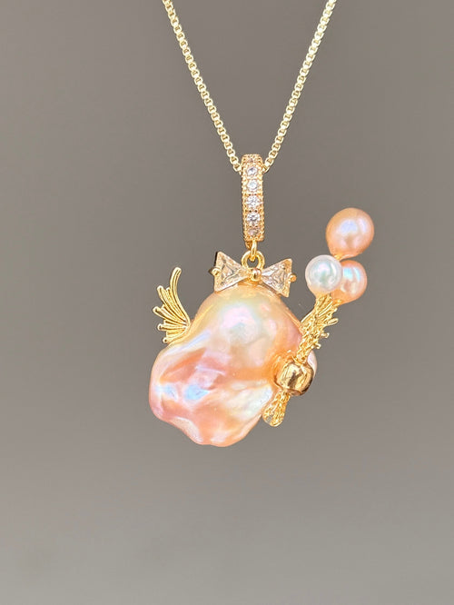 Balloon Wing Sprite Baroque Pearl Necklace SKUE325