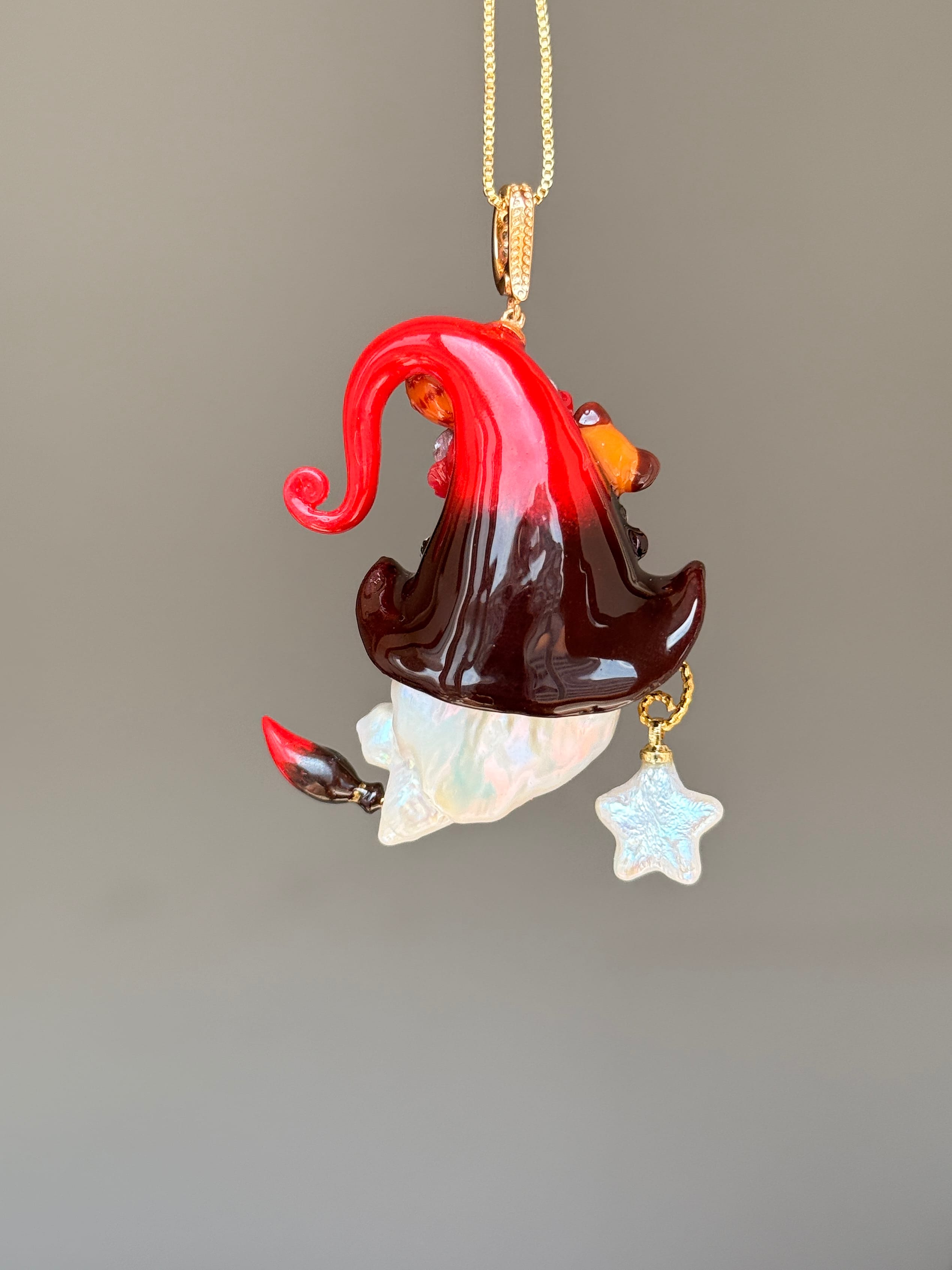 Little Red Panda Sprite Baroque Pearl Necklace SKUE352