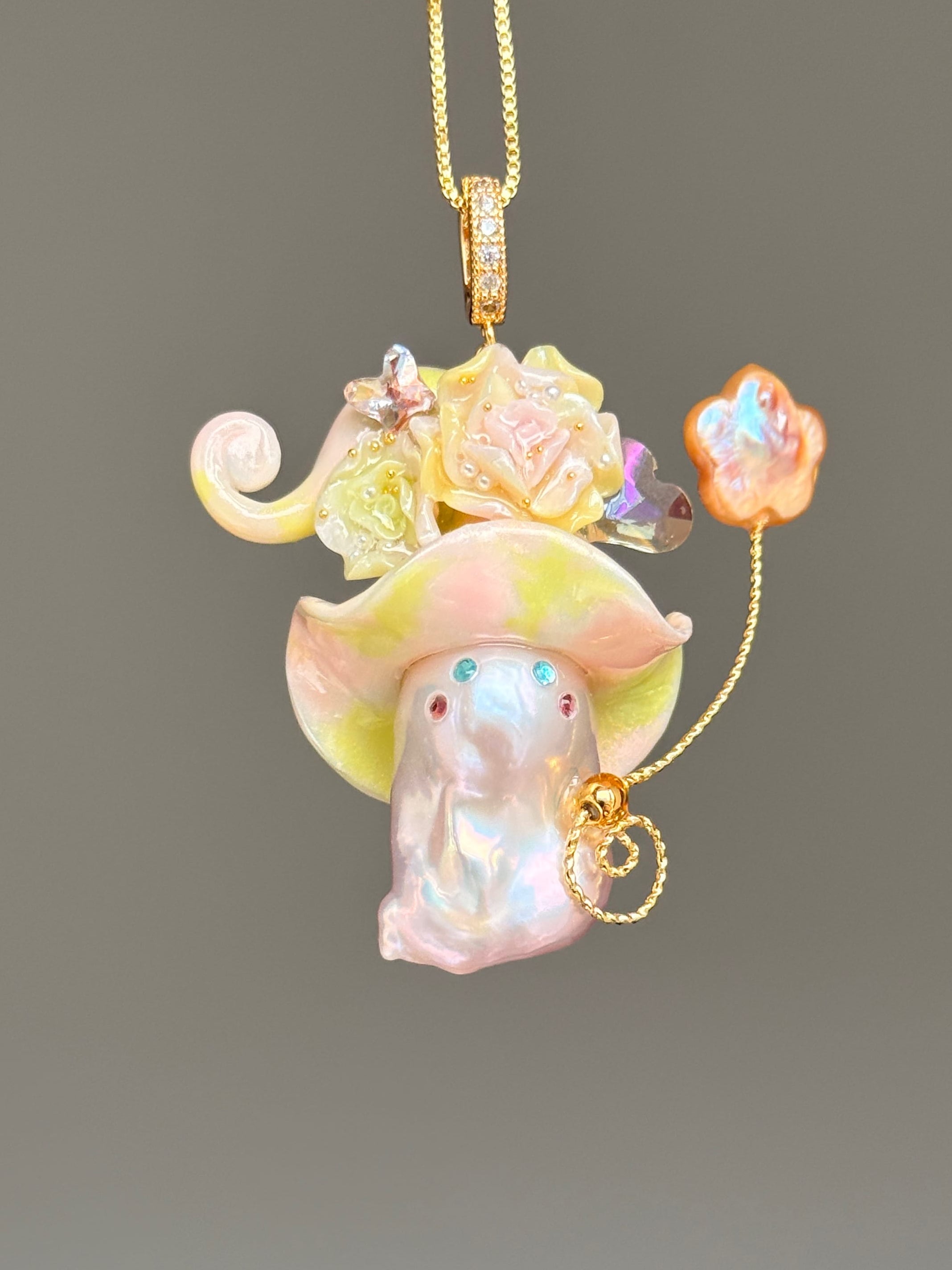 Buttercream Bloom Sprite Baroque Pearl Necklace SKUE346