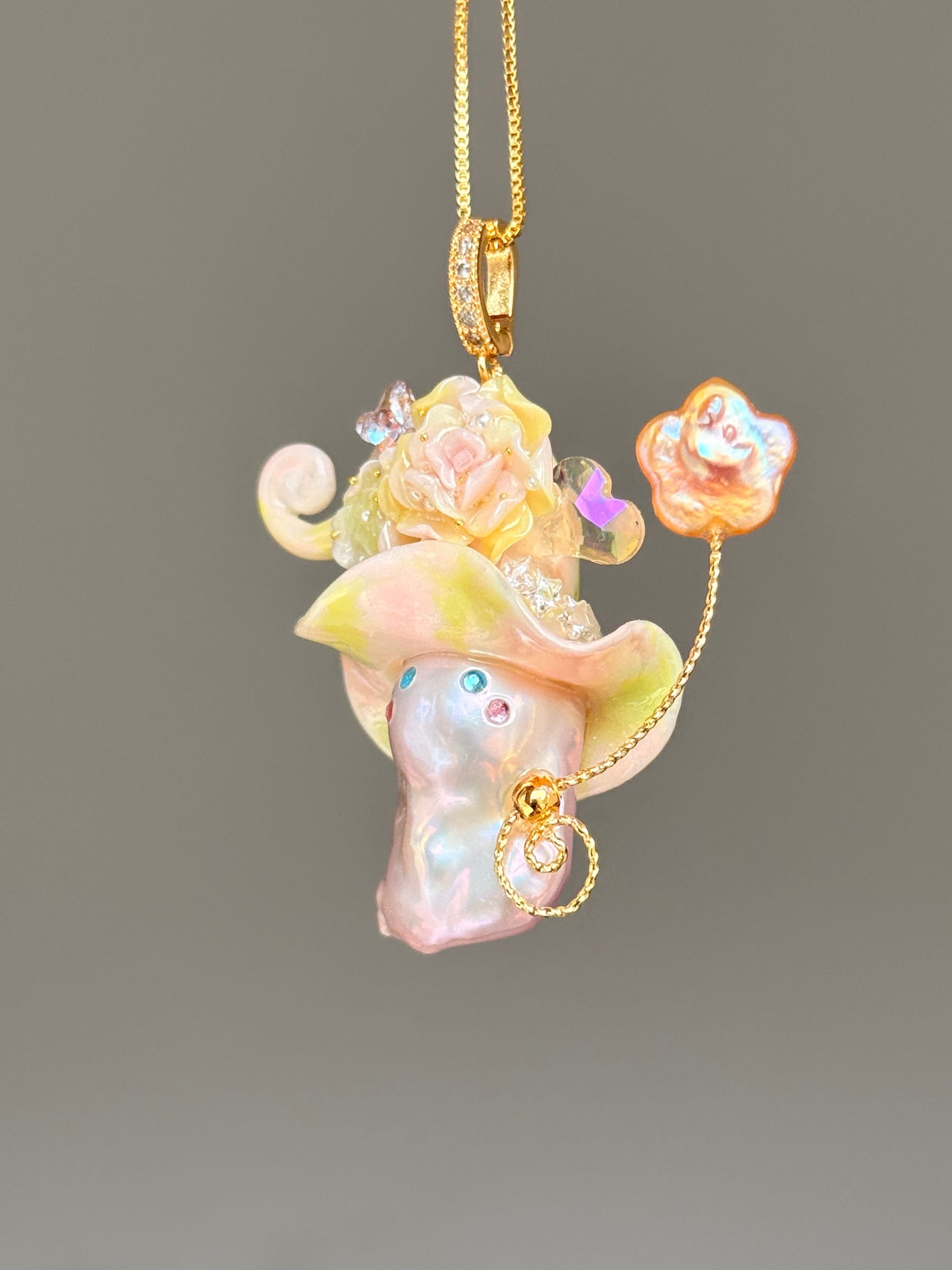 Buttercream Bloom Sprite Baroque Pearl Necklace SKUE346