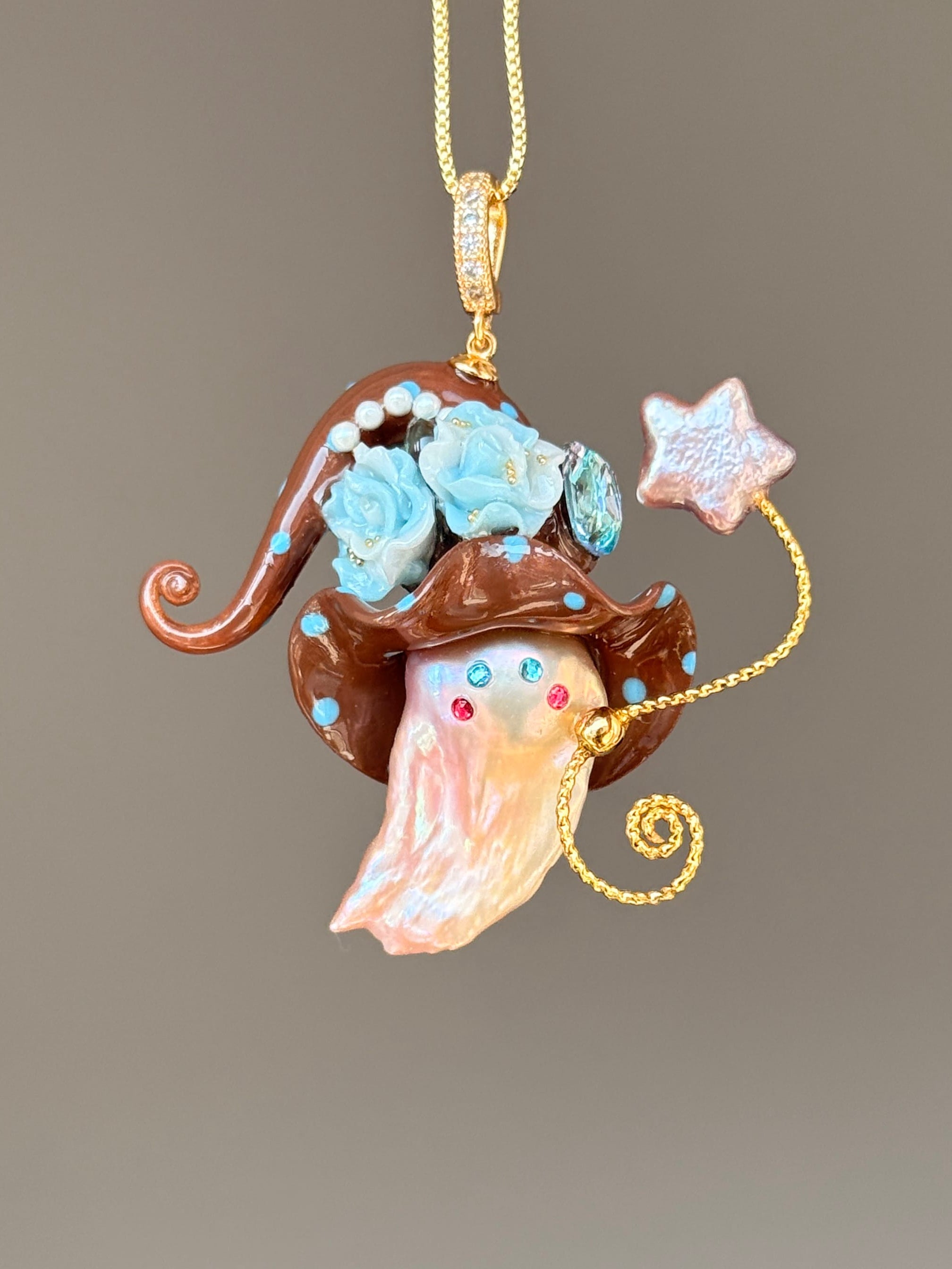Cocoa Splash Sprite Baroque Pearl Necklace SKUE282