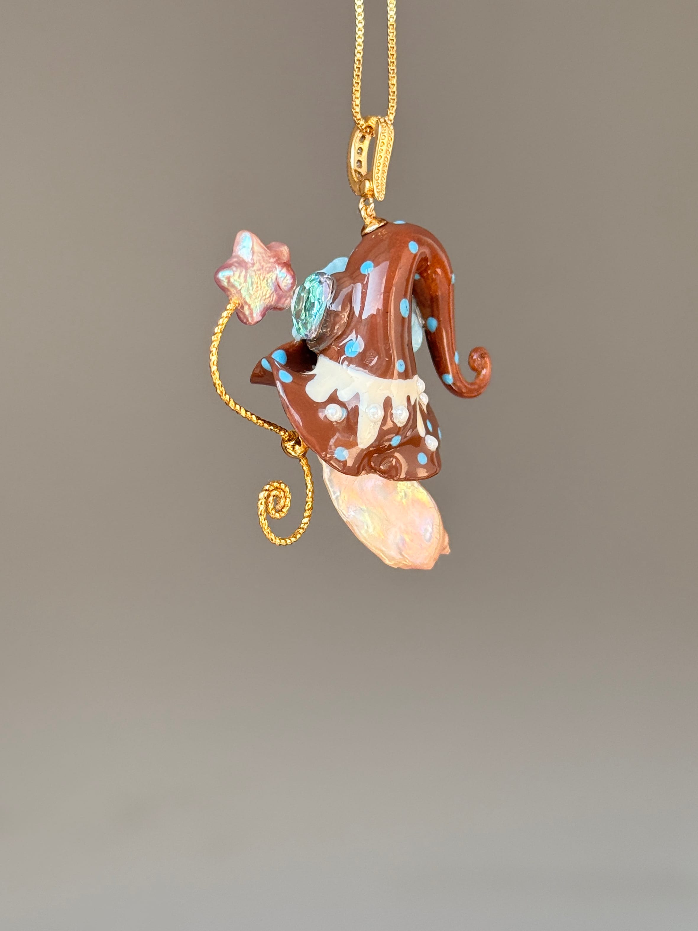 Cocoa Splash Sprite Baroque Pearl Necklace SKUE282