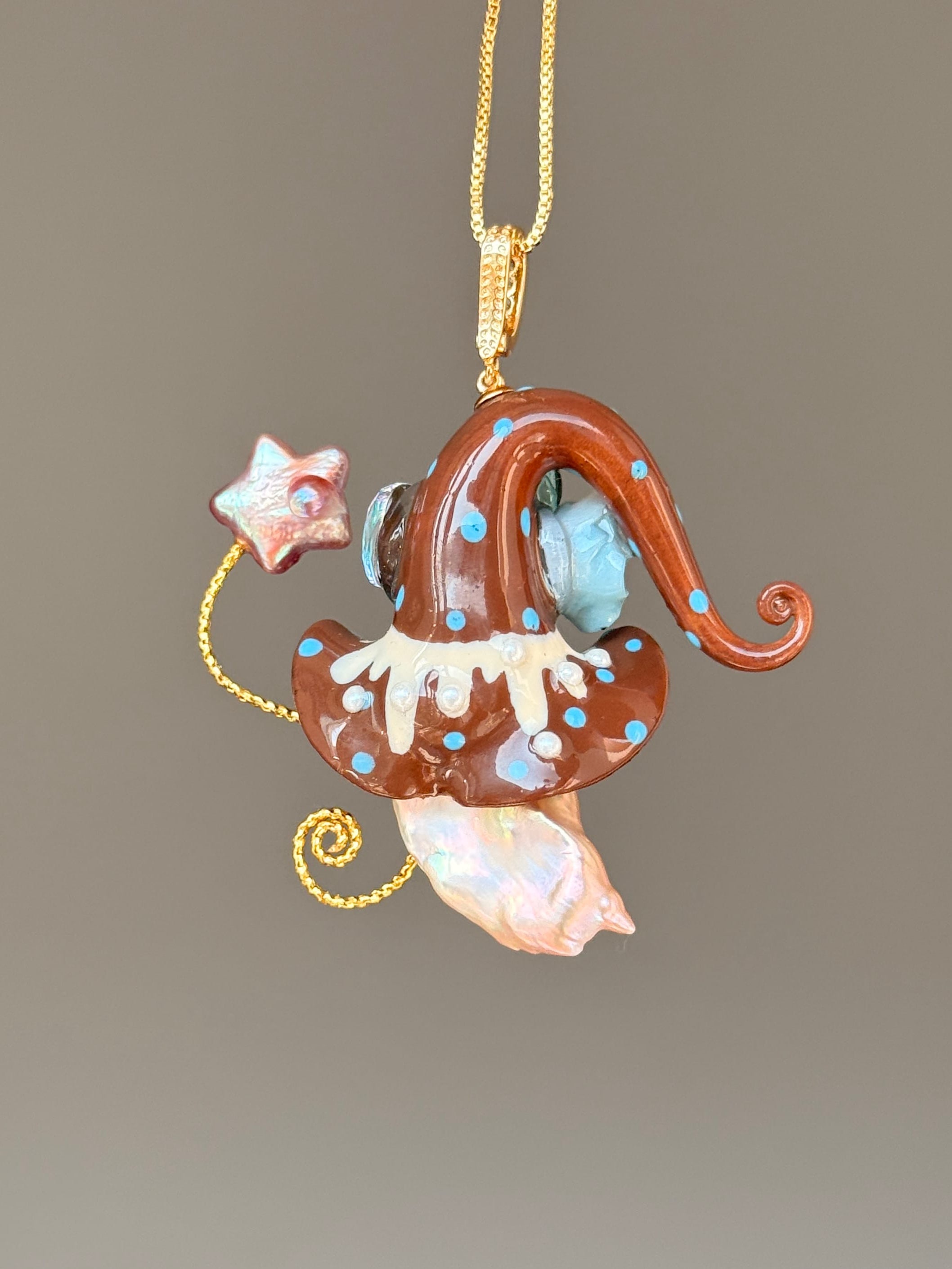 Cocoa Splash Sprite Baroque Pearl Necklace SKUE282