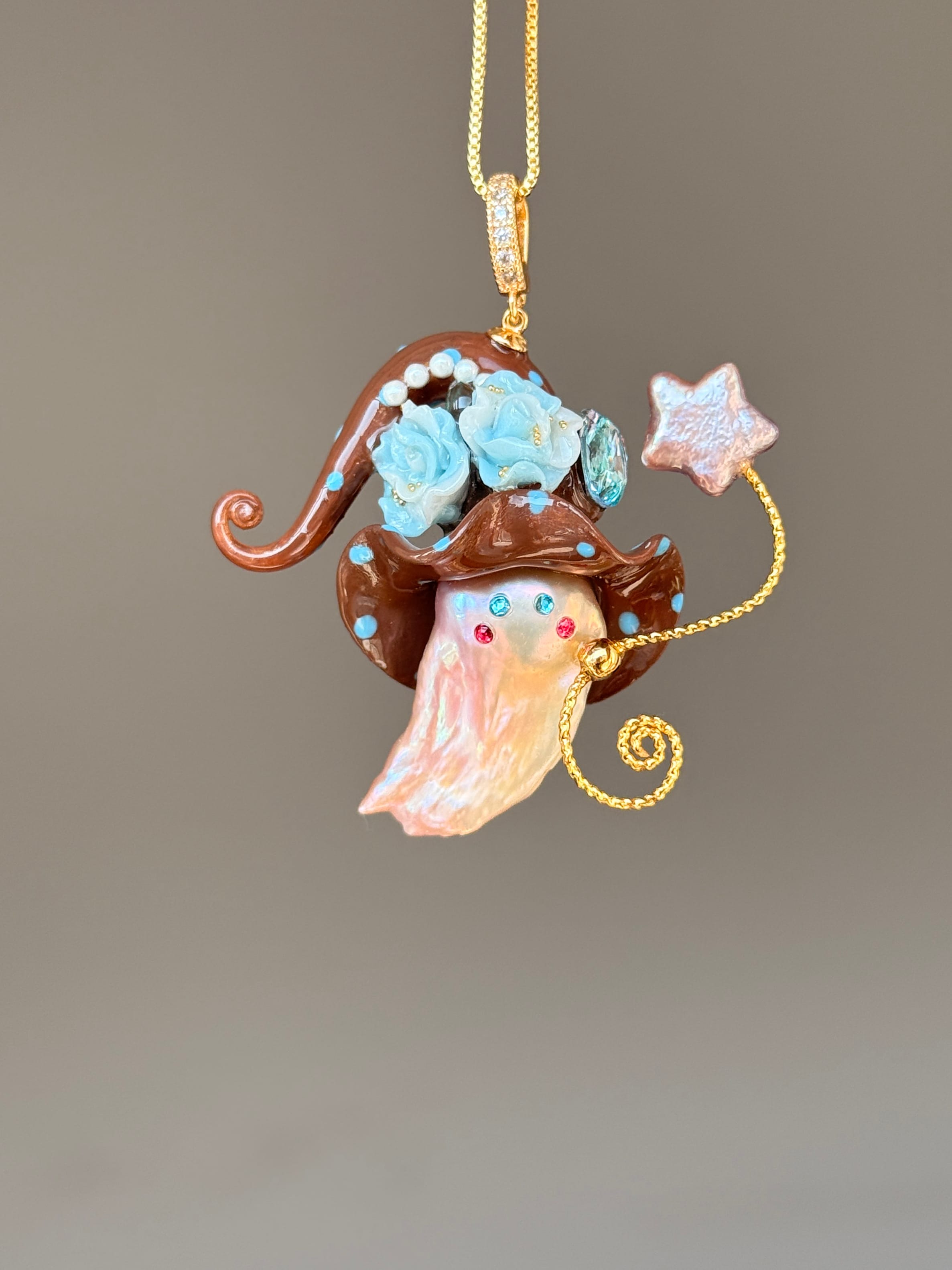 Cocoa Splash Sprite Baroque Pearl Necklace SKUE282