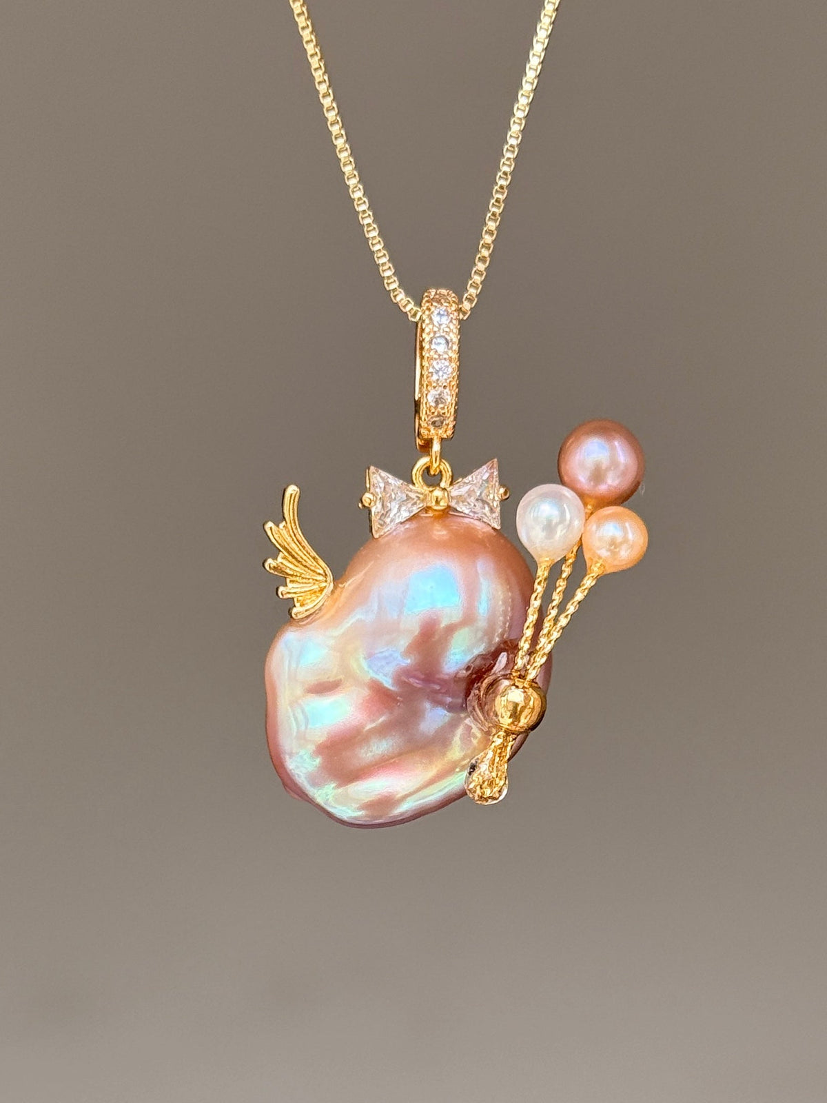 Balloon Wing Sprite Baroque Pearl Necklace SKUE886