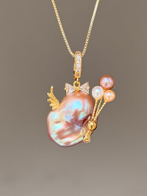 Balloon Wing Sprite Baroque Pearl Necklace SKUE886