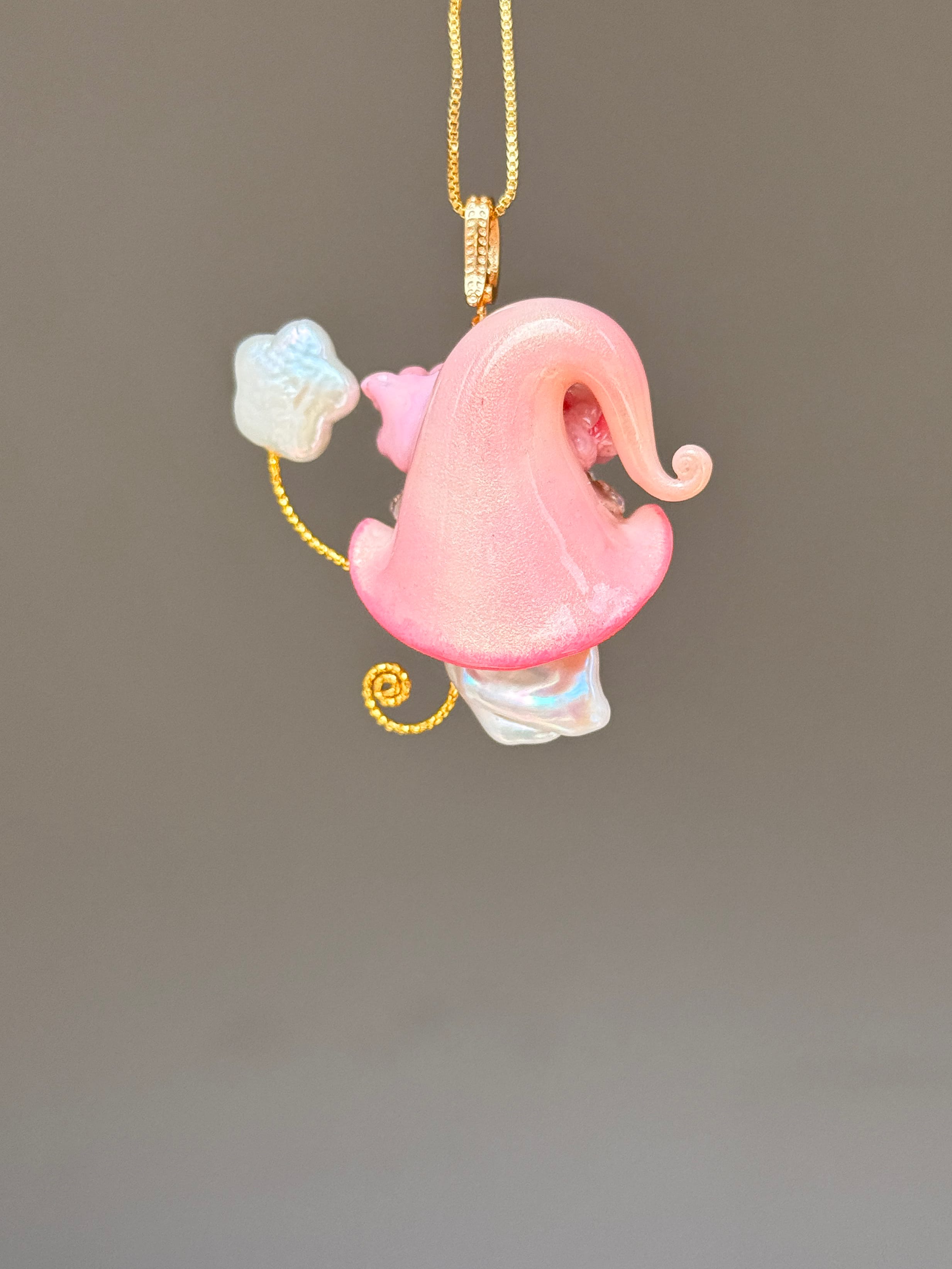Banana Elephant Sprite Baroque Pearl Necklace SKUE277