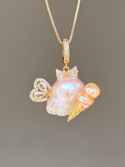 Ice Cream Fairy Baroque Pearl Necklace SKUE49
