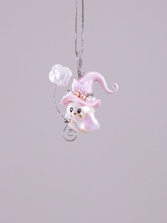 Hat Charms – Hand-Sculpted Mini Hat Pearl Necklace 1092