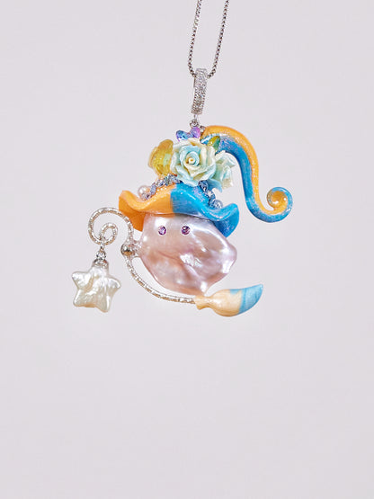Hat Charms – Hand-Sculpted Mini Hat Pearl Necklace 915