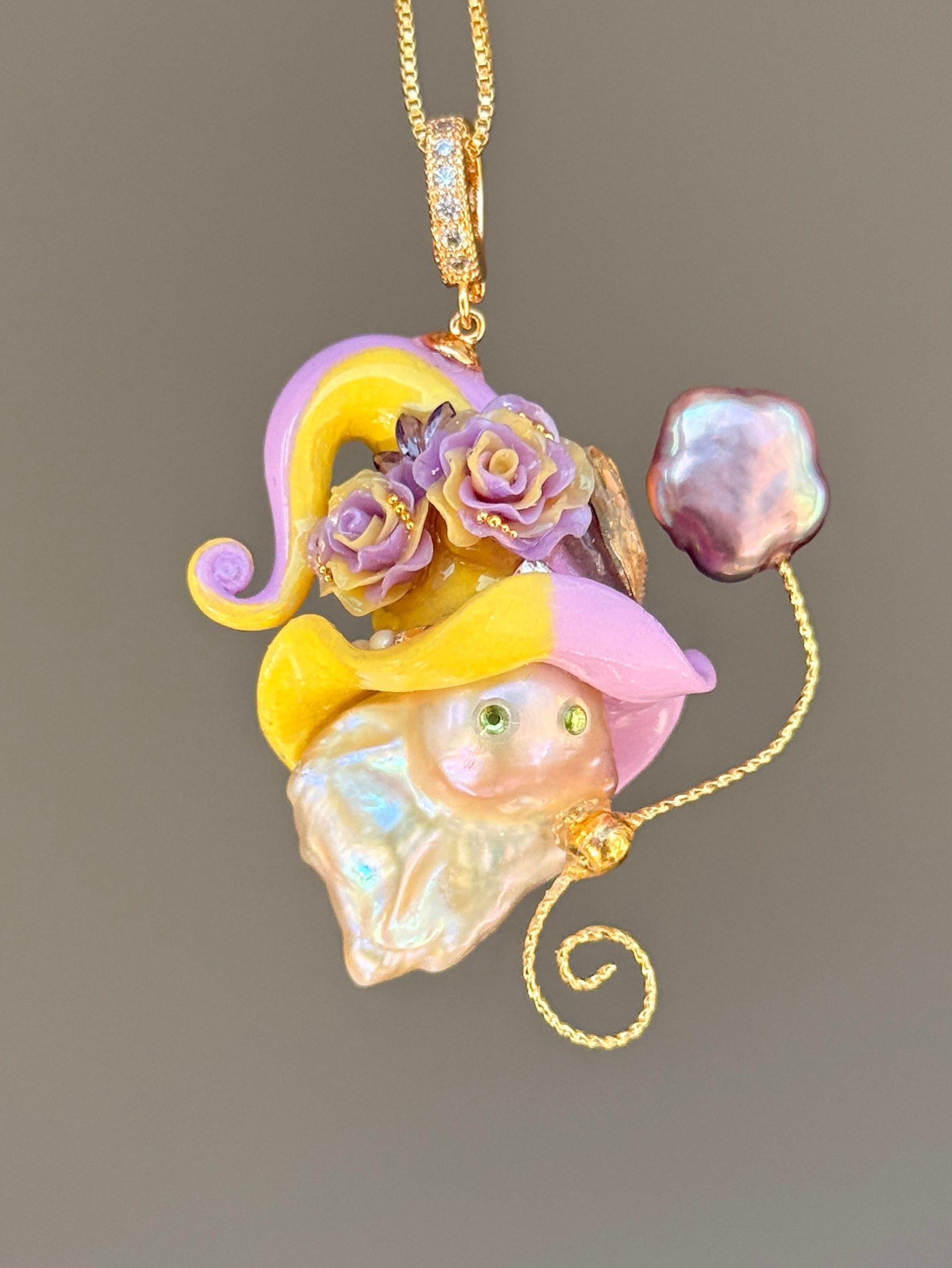 Lemon Blush Colorblock Baroque Pearl Necklace SKUE242
