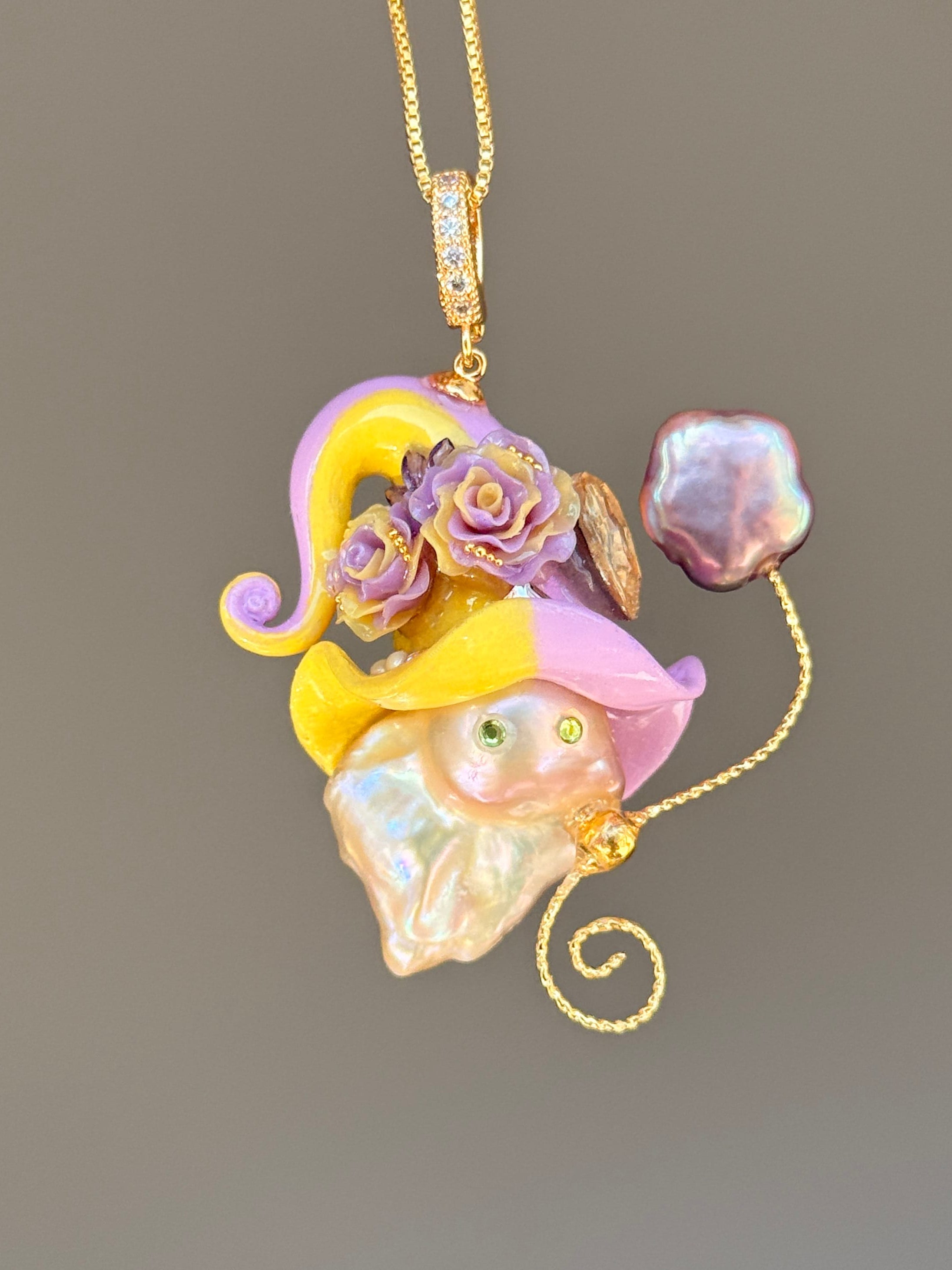 Lemon Blush Colorblock Baroque Pearl Necklace SKUE242