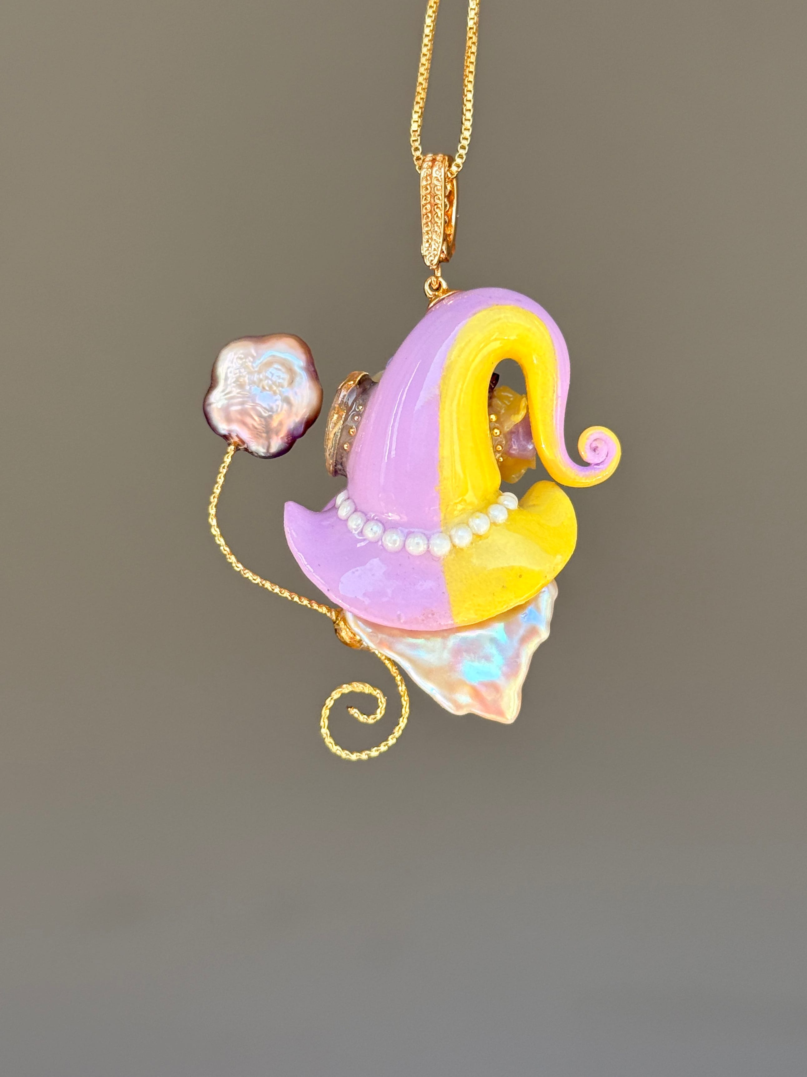 Lemon Blush Colorblock Baroque Pearl Necklace SKUE242