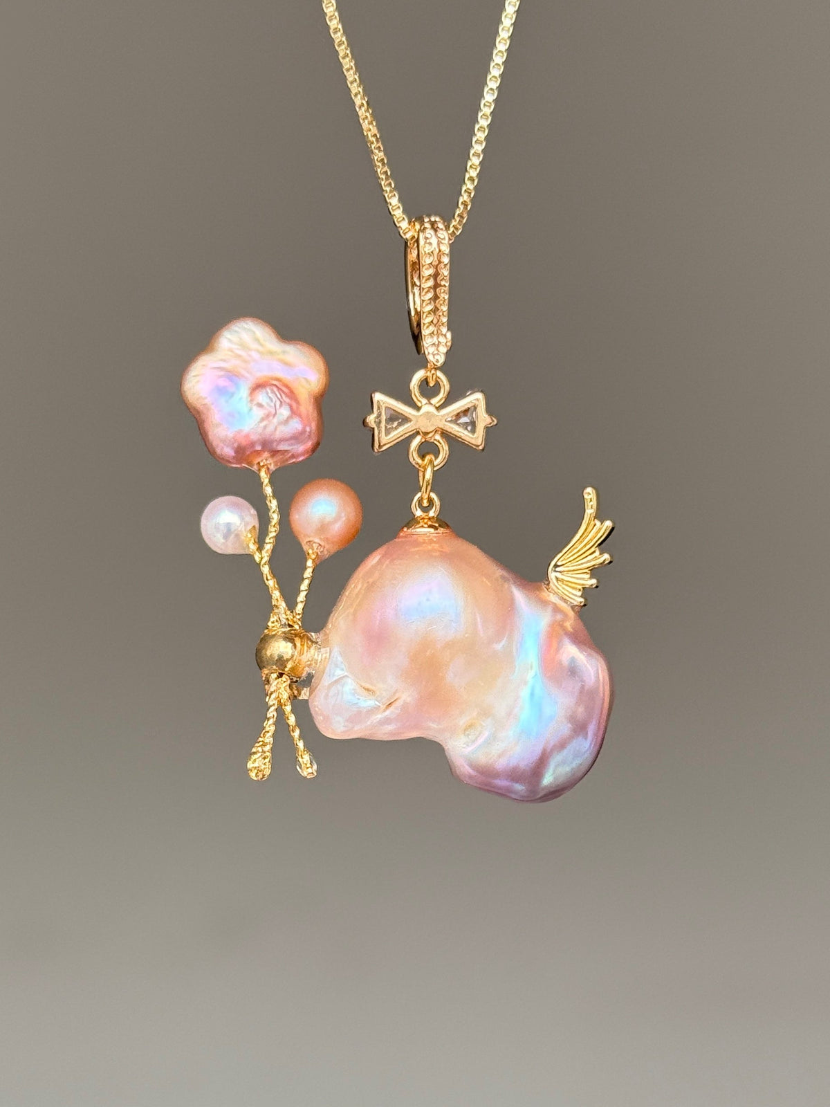 Balloon Wing Sprite Baroque Pearl Necklace SKU874P869