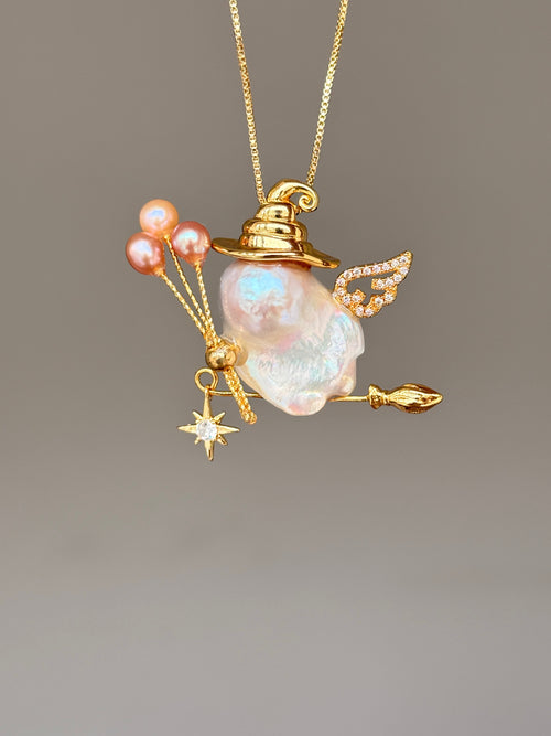 Balloon Witch Sprite Baroque Pearl Necklace SKUE1169