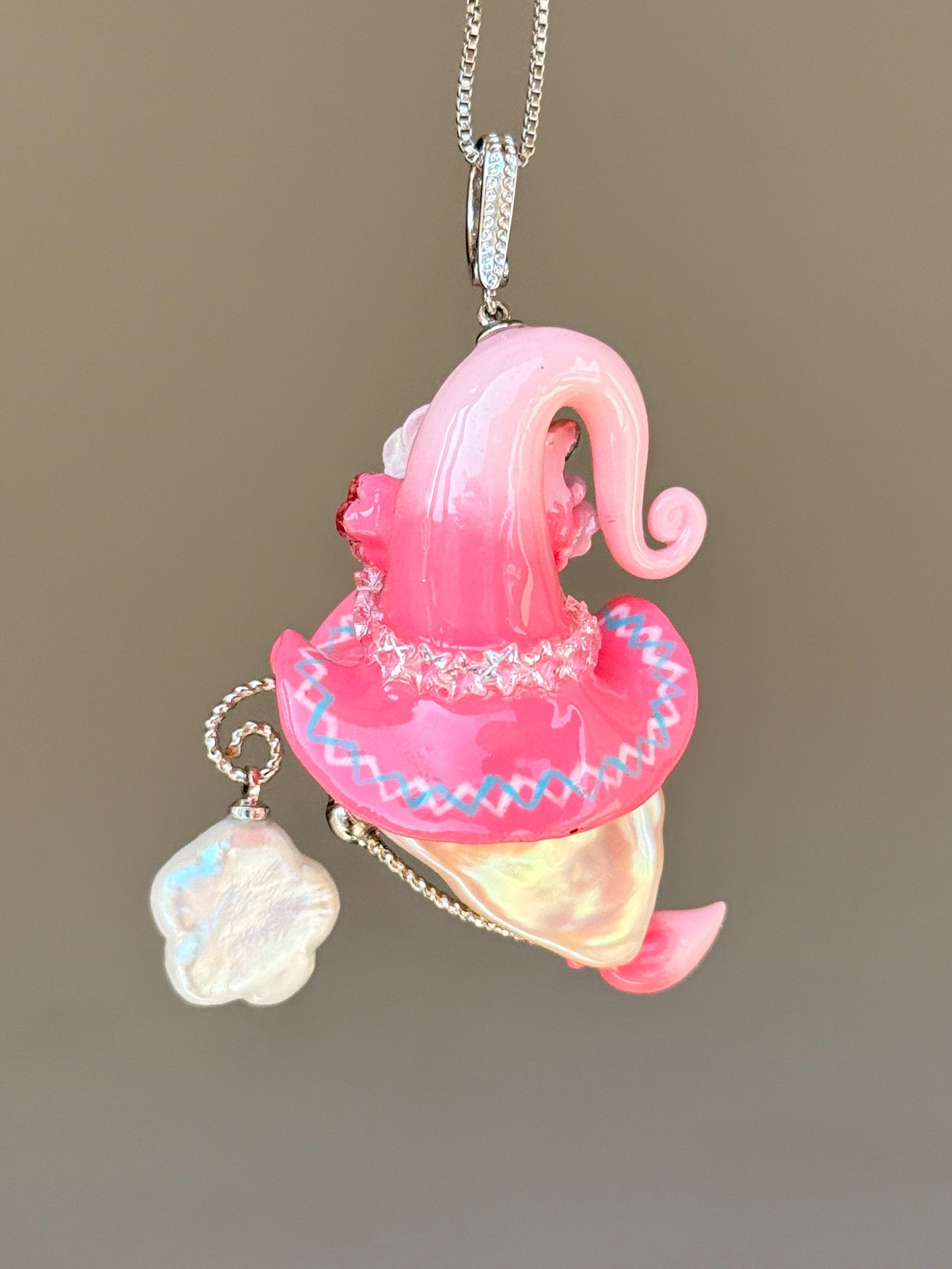 Pink Electric Sprite Baroque Pearl Necklace SKUE191