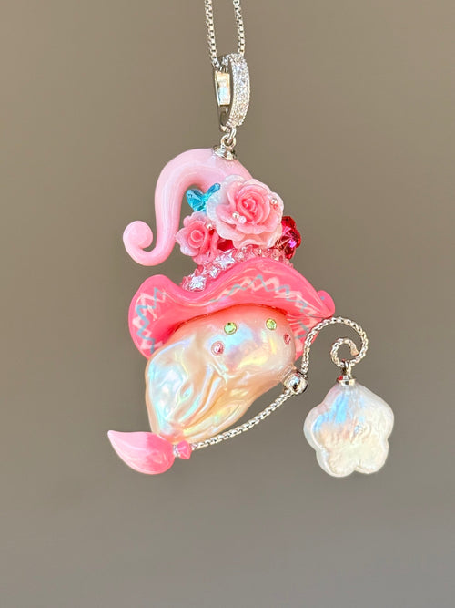 Pink Electric Sprite Baroque Pearl Necklace SKUE191