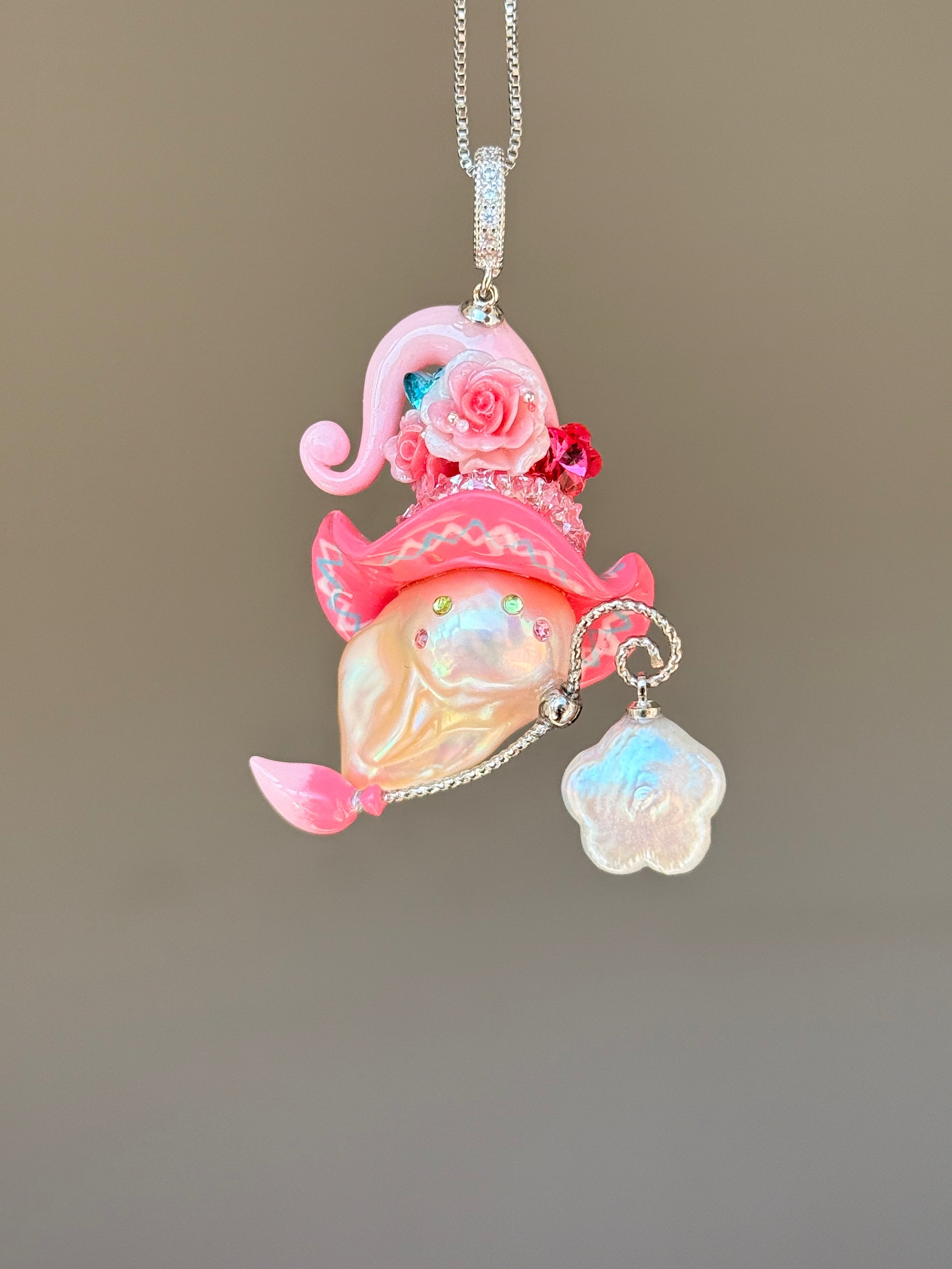 Pink Electric Sprite Baroque Pearl Necklace SKUE191