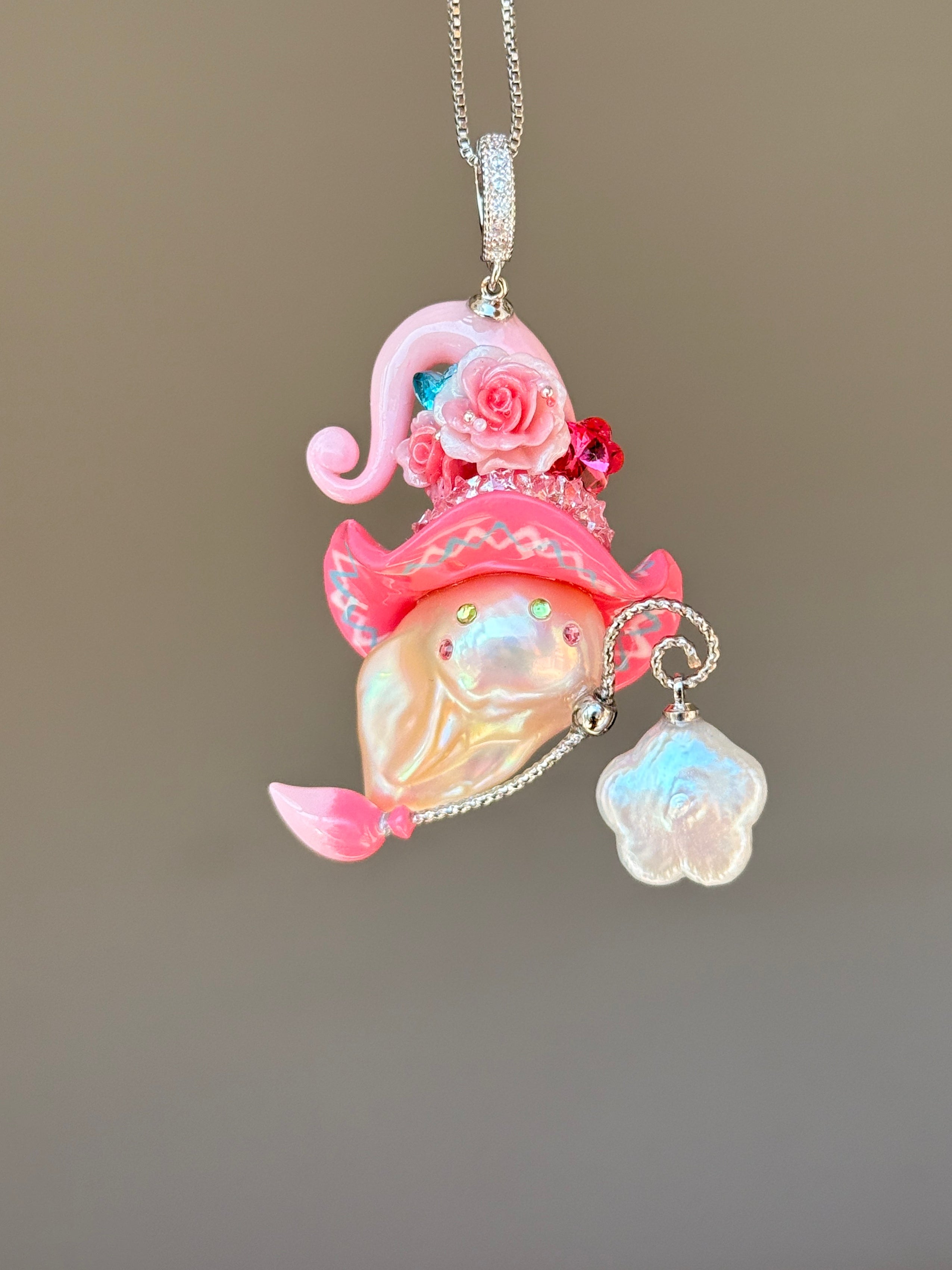 Pink Electric Sprite Baroque Pearl Necklace SKUE191