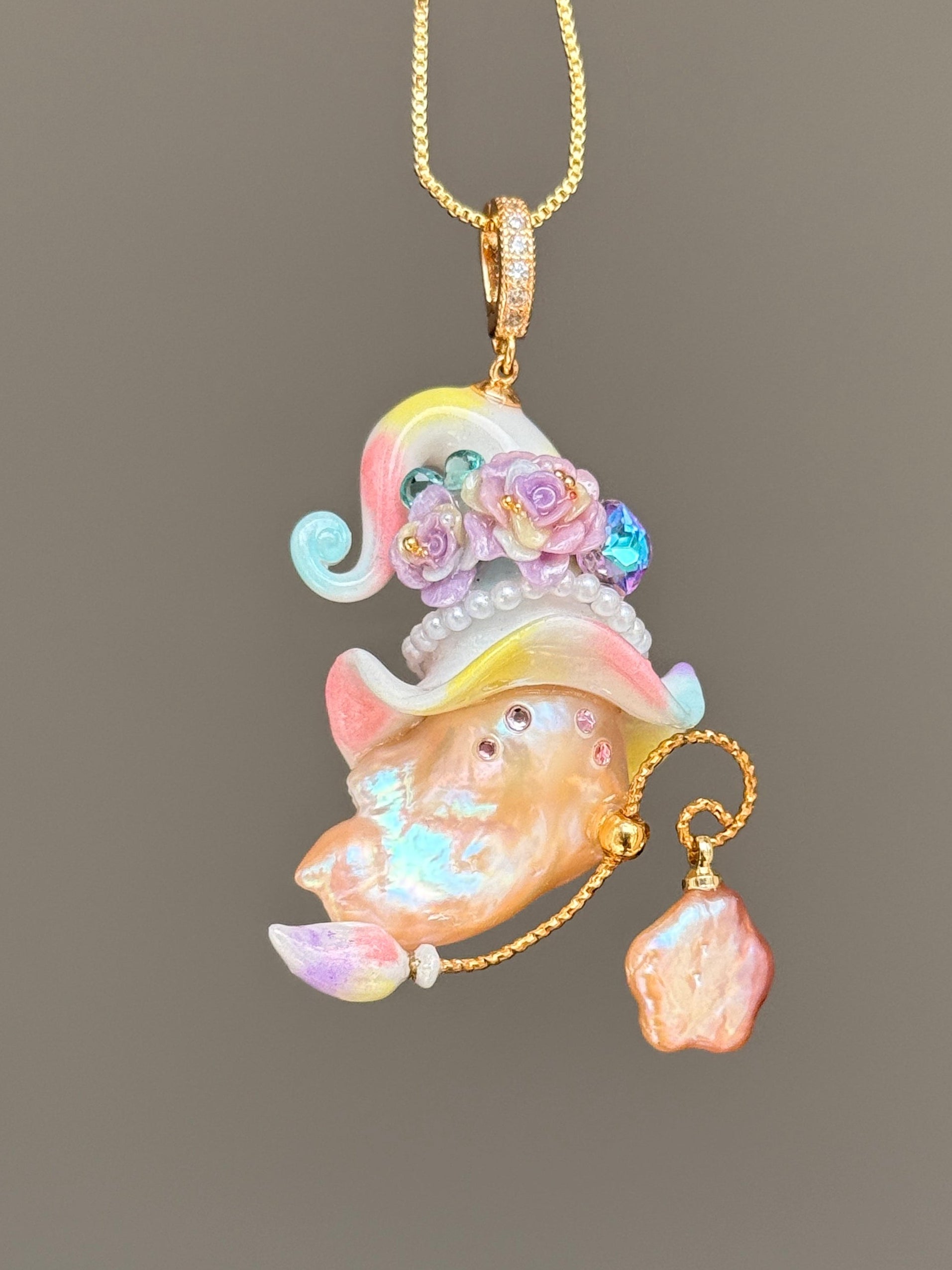 Rainbow Sherbet Sprite Baroque Pearl Necklace SKUE183