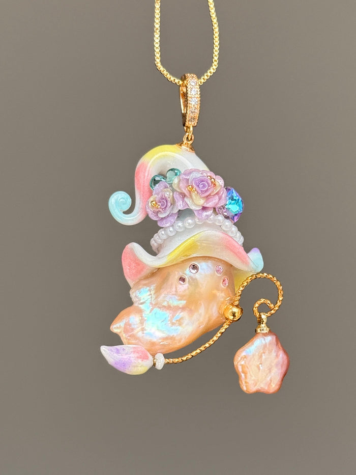 Rainbow Sherbet Sprite Baroque Pearl Necklace SKUE183