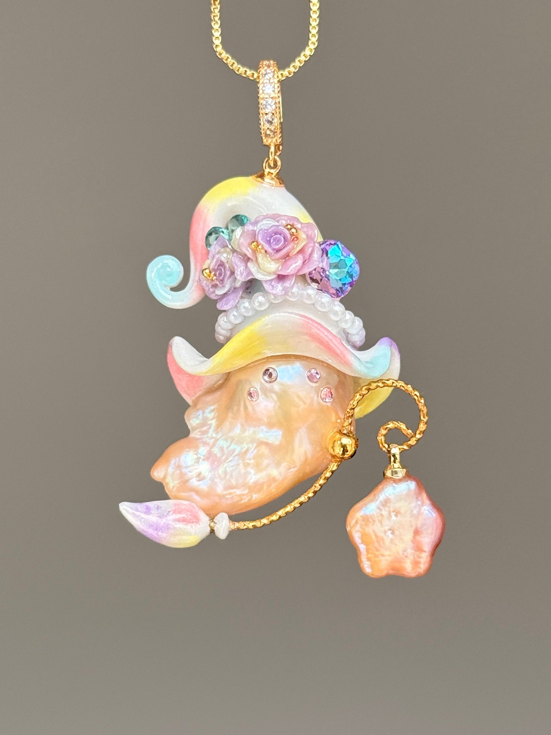 Rainbow Sherbet Sprite Baroque Pearl Necklace SKUE183