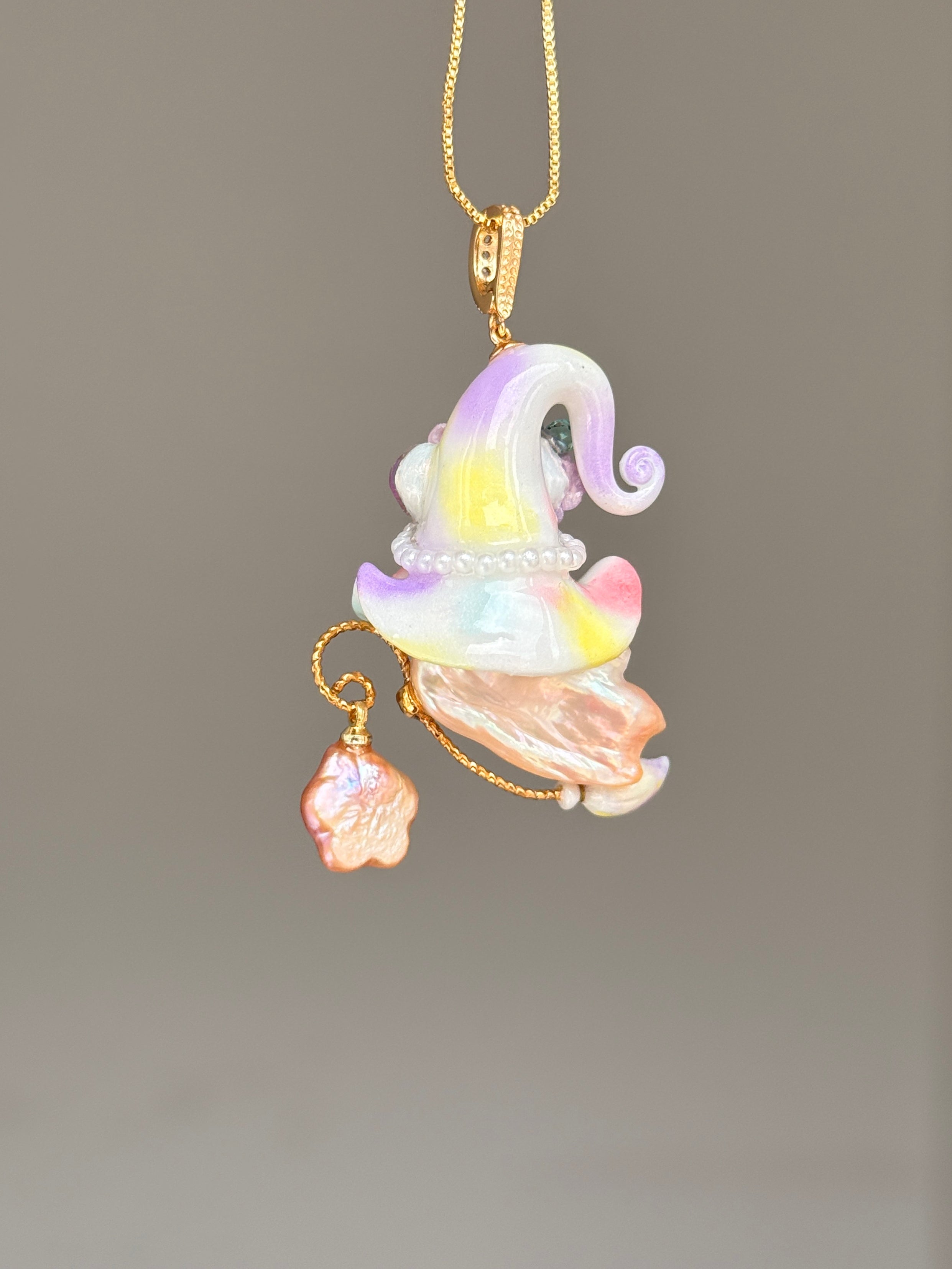 Rainbow Sherbet Sprite Baroque Pearl Necklace SKUE183