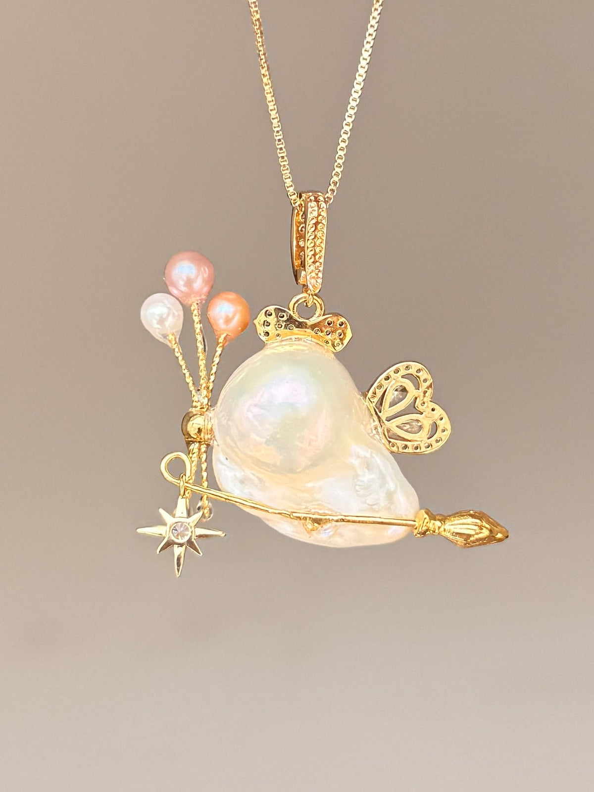 Balloon Star Sprite Baroque Pearl Necklace SKUE472