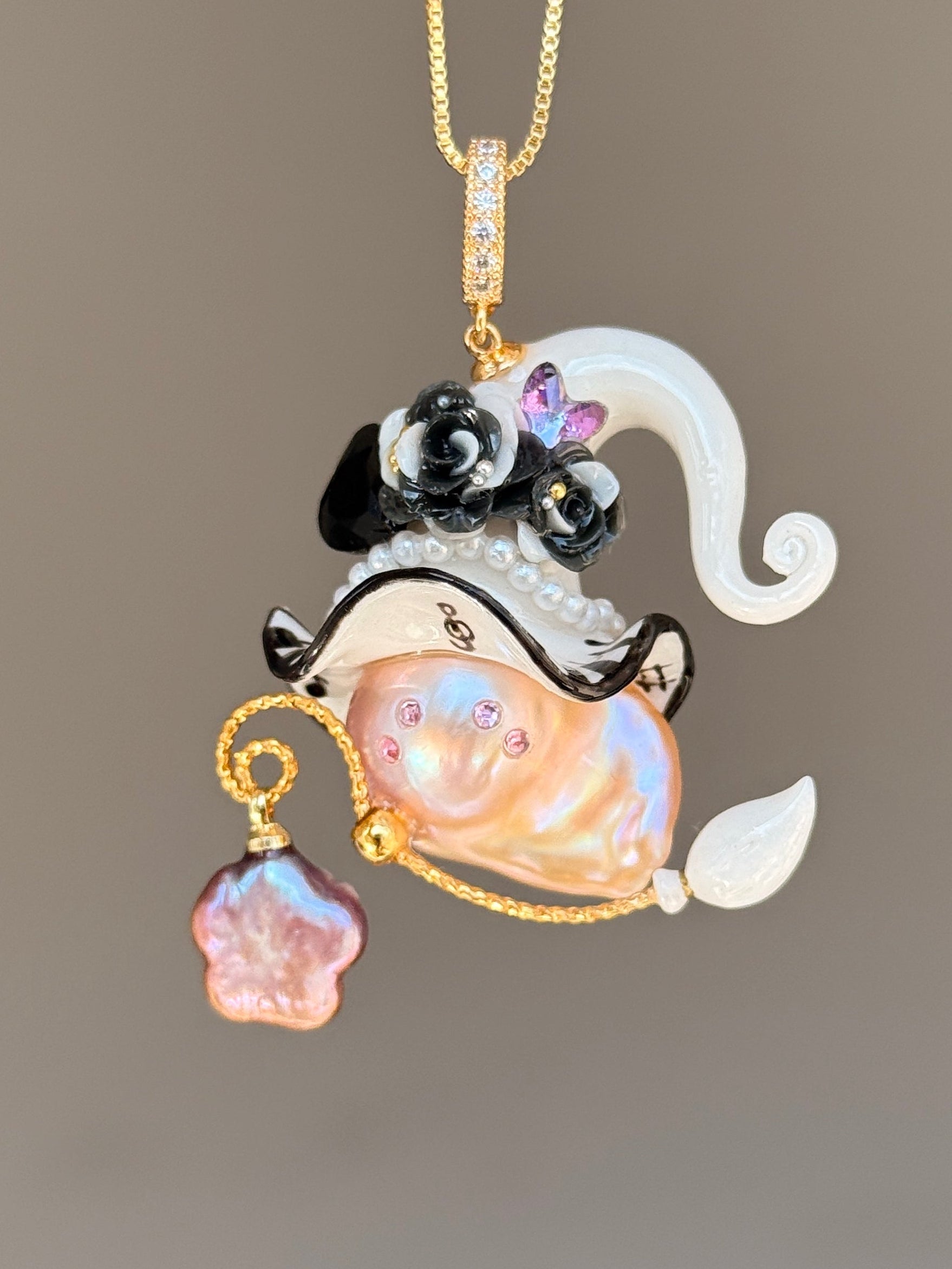 Midnight Keys Sprite Baroque Pearl Necklace SKUE174