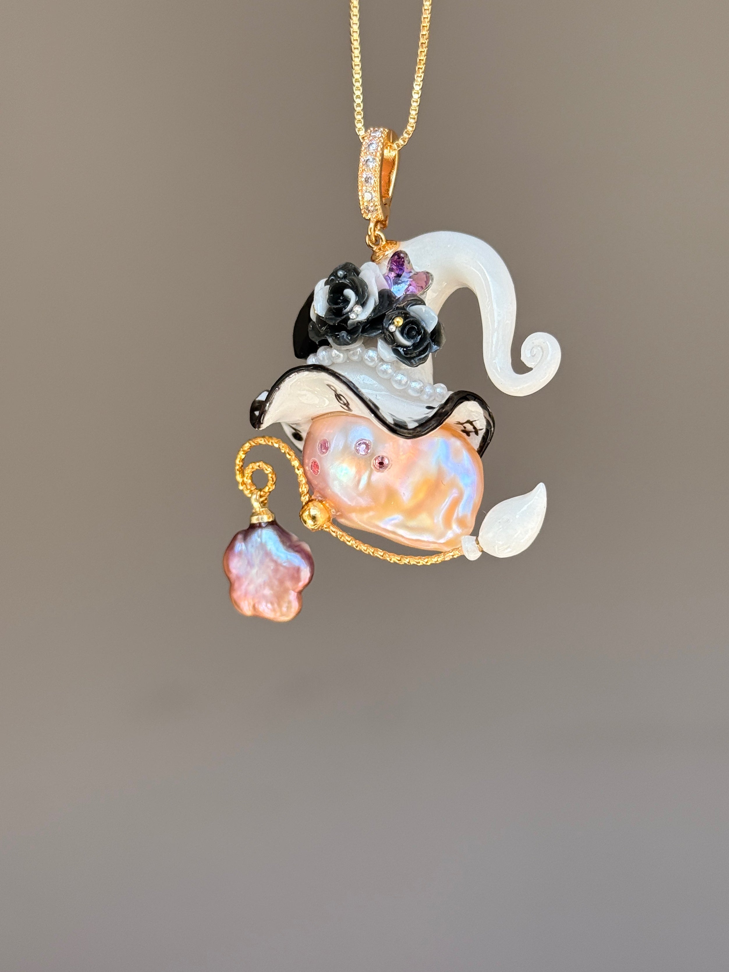 Midnight Keys Sprite Baroque Pearl Necklace SKUE174