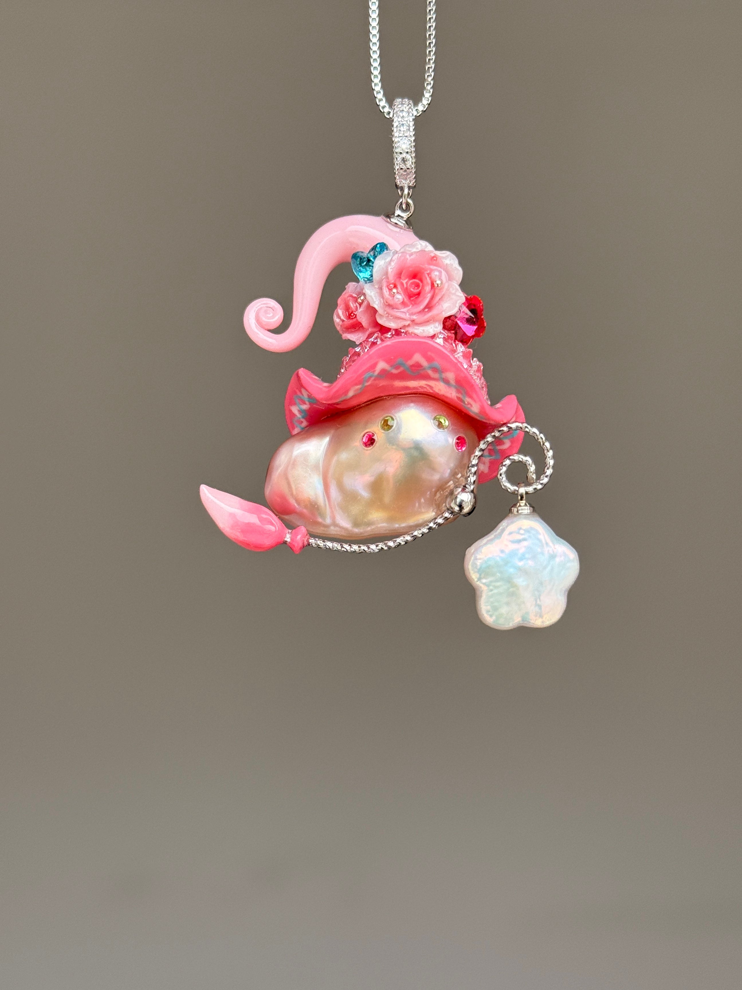 Pink Prism Sprite Baroque Pearl Necklace SKUE167