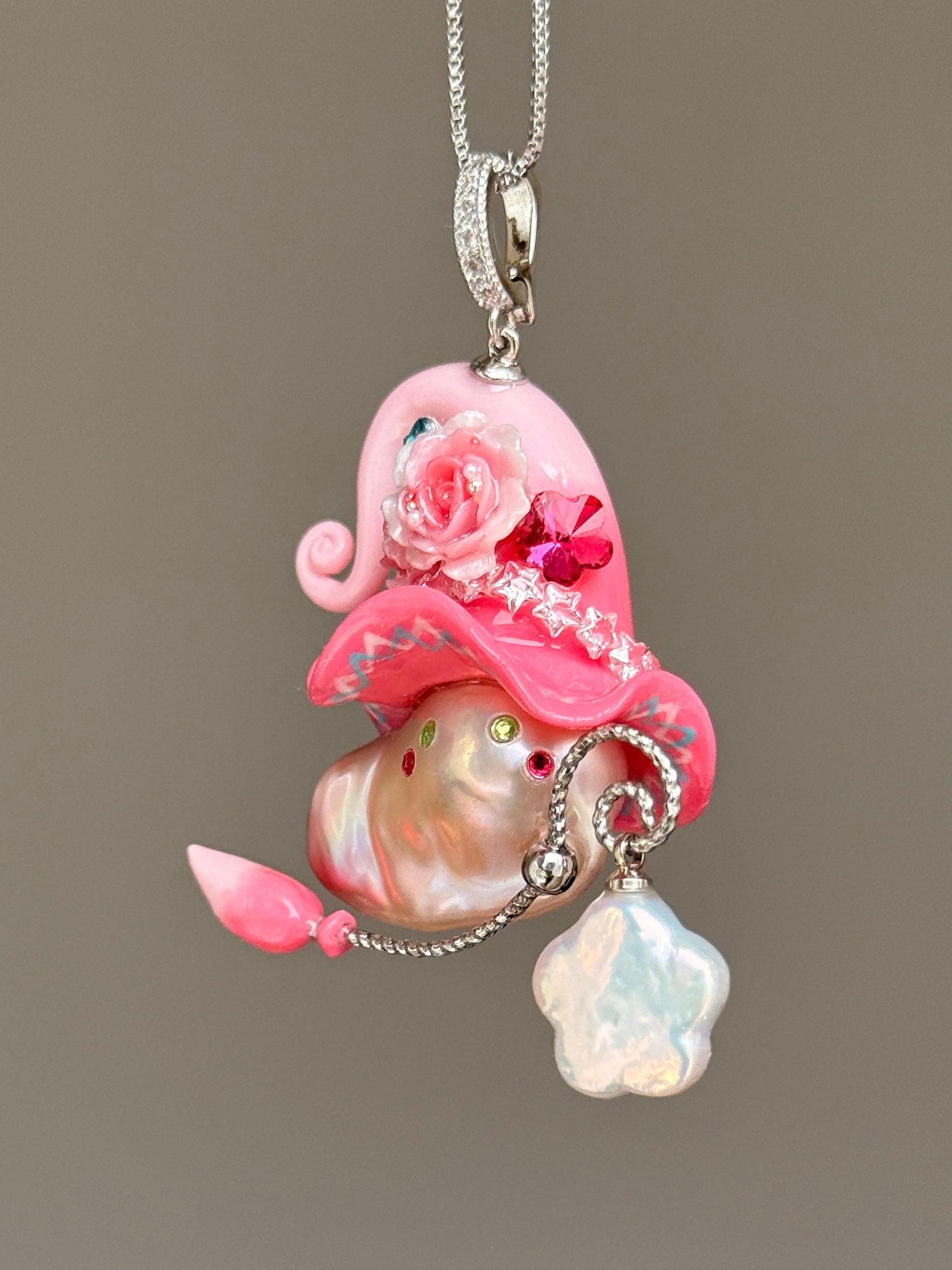 Pink Prism Sprite Baroque Pearl Necklace SKUE167