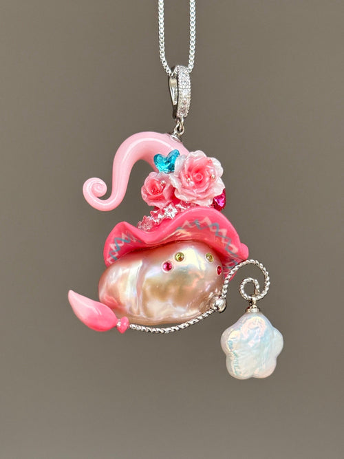 Pink Prism Sprite Baroque Pearl Necklace SKUE167