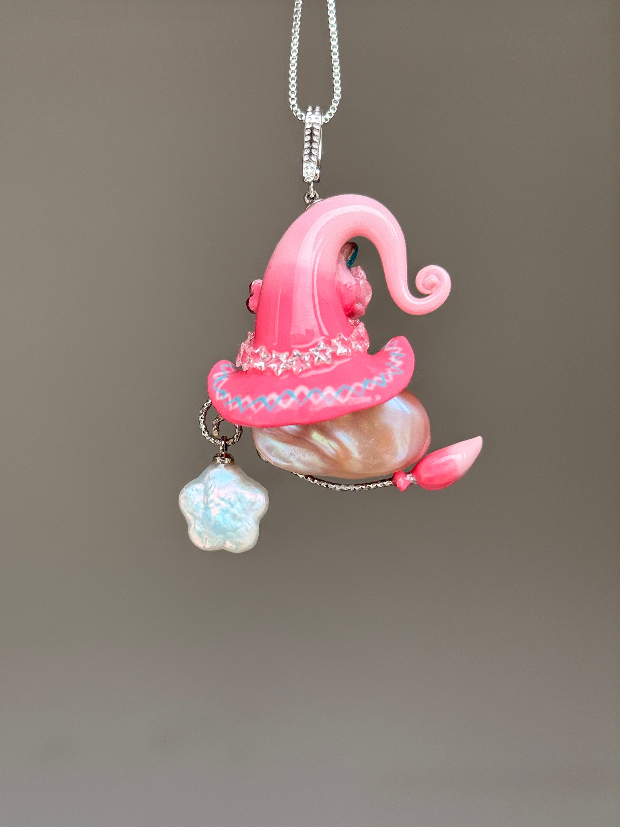 Pink Prism Sprite Baroque Pearl Necklace SKUE167