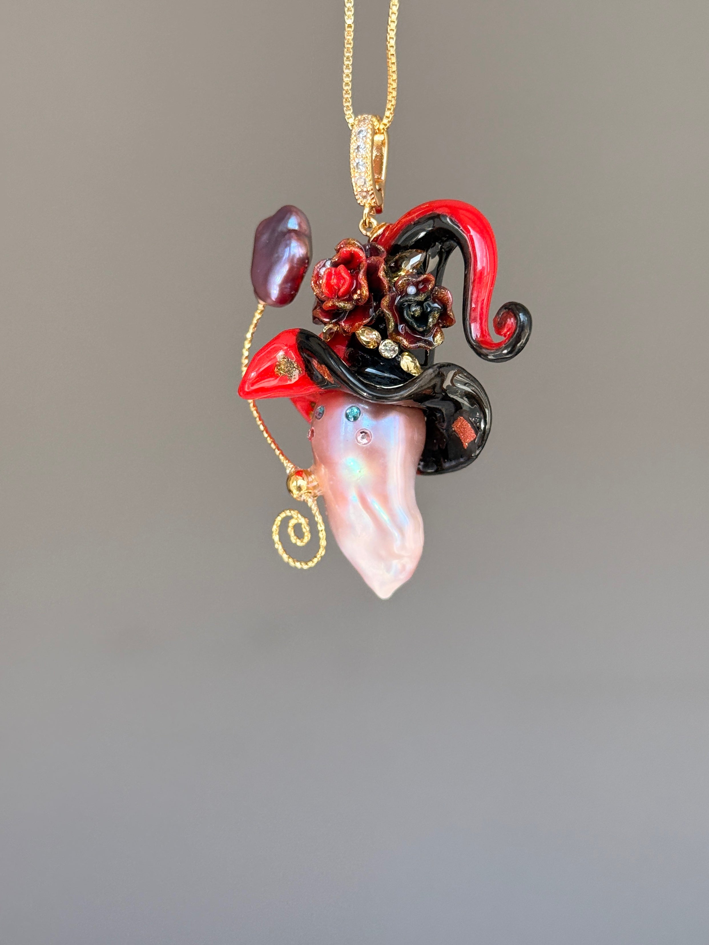 Lucky Ace Colorblock Baroque Pearl Necklace SKUE163