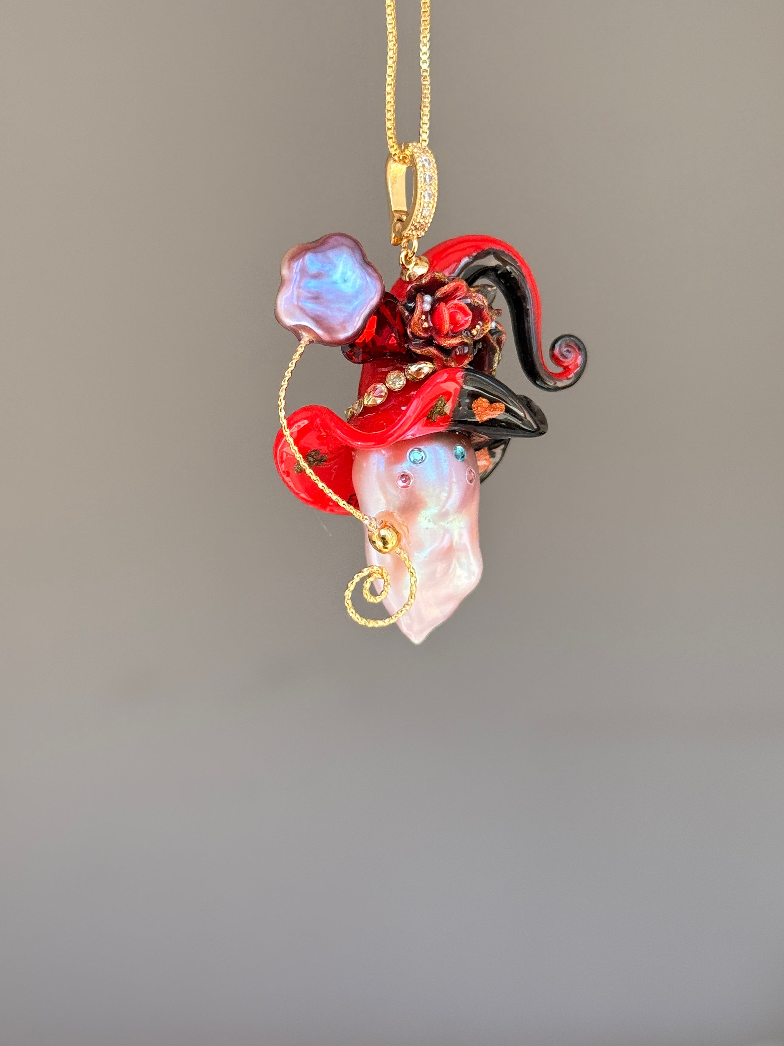 Lucky Ace Colorblock Baroque Pearl Necklace SKUE163