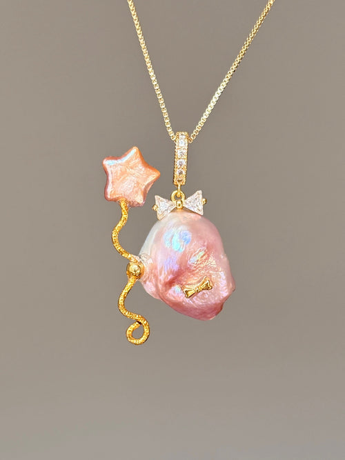 Star Balloon Sprite Baroque Pearl Necklace SKU737P1102