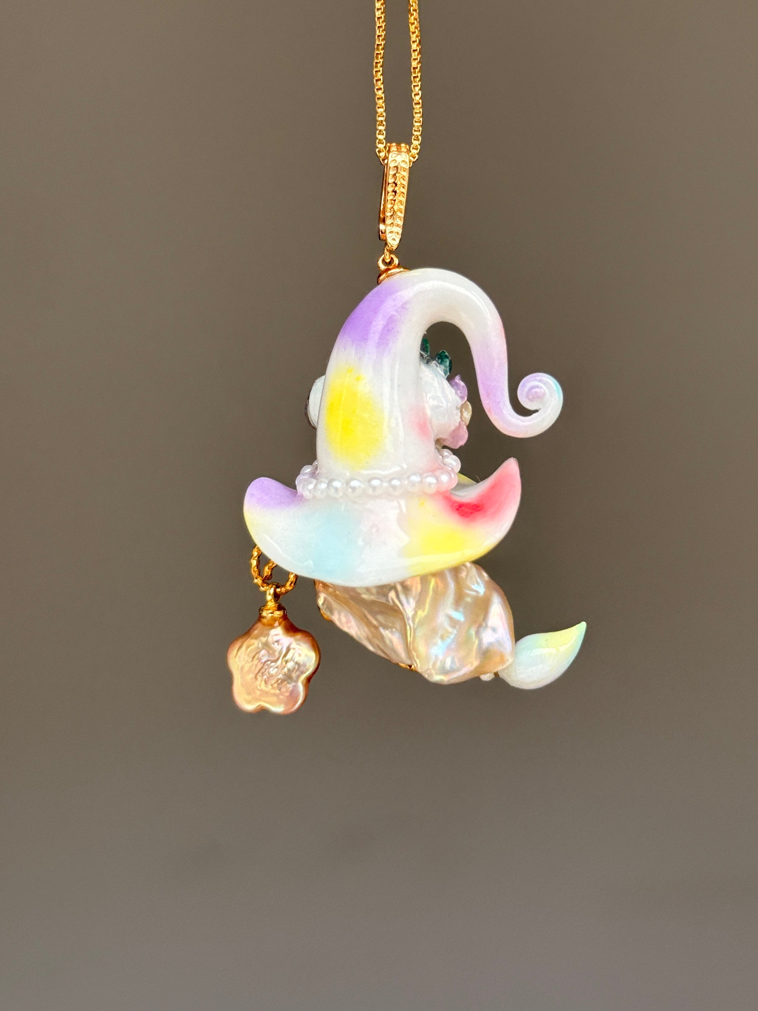 Pastel Rainbow Daydream Baroque Pearl Necklace SKUE162